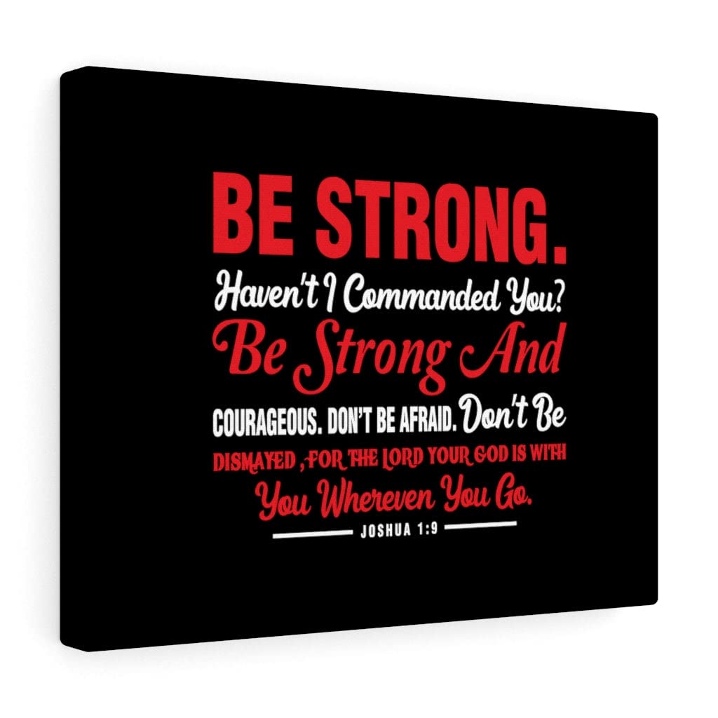 Be Strong and Courageous Joshua 1:9 Bible Verse Wall Art - Christian Scripture Print for Home Decor - Inspirational Gift for Faith, Courage & Love - Ready to Hang (Red) - Perfect for Living Room, Bedroom or Church