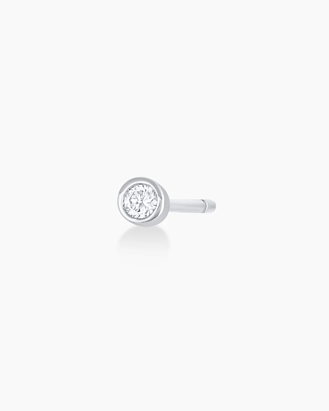 Classic Diamond Single Stud Earrings - 14K White Gold Solitaire Stud Earrings for Women - Perfect for Everyday Wear, Gifts & Special Occasions