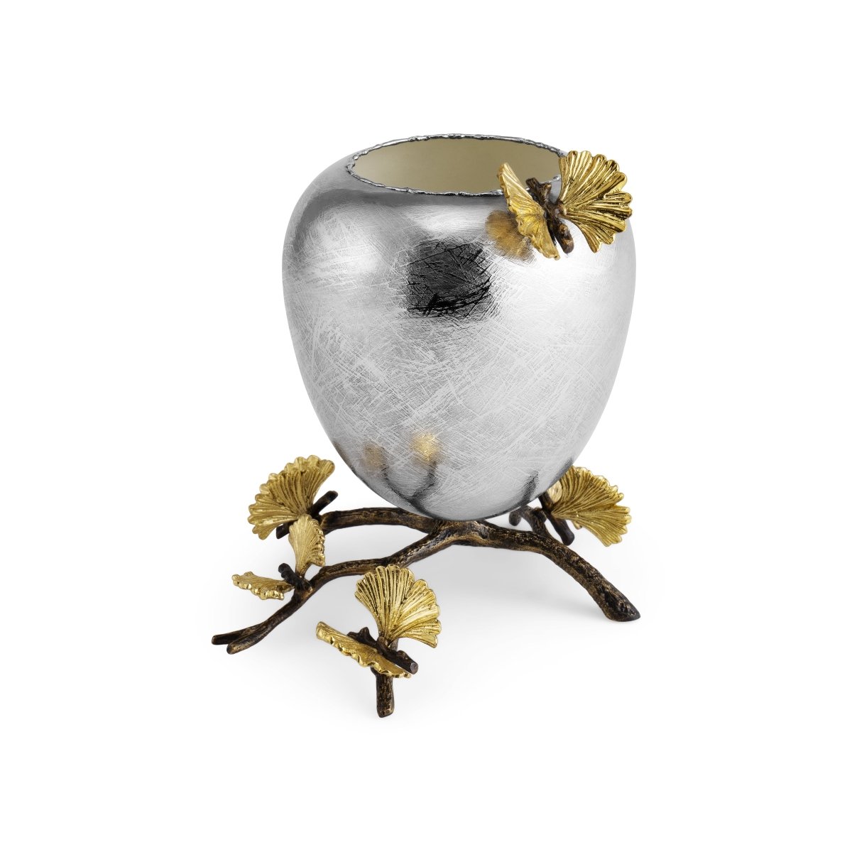 Butterfly Ginkgo Footed Vase - Elegant Ceramic Flower Vase for Home Decor, Wedding Centerpiece, and Tabletop Display