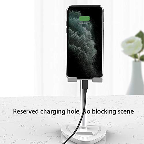 Adjustable Phone Stand for Desk - Universal Smartphone & Tablet Holder with Height & Angle Adjustment - Compatible with iPhone, iPad, Samsung, Android - Perfect for Home Office, Video Calls & Hands-Free Viewing (Black)