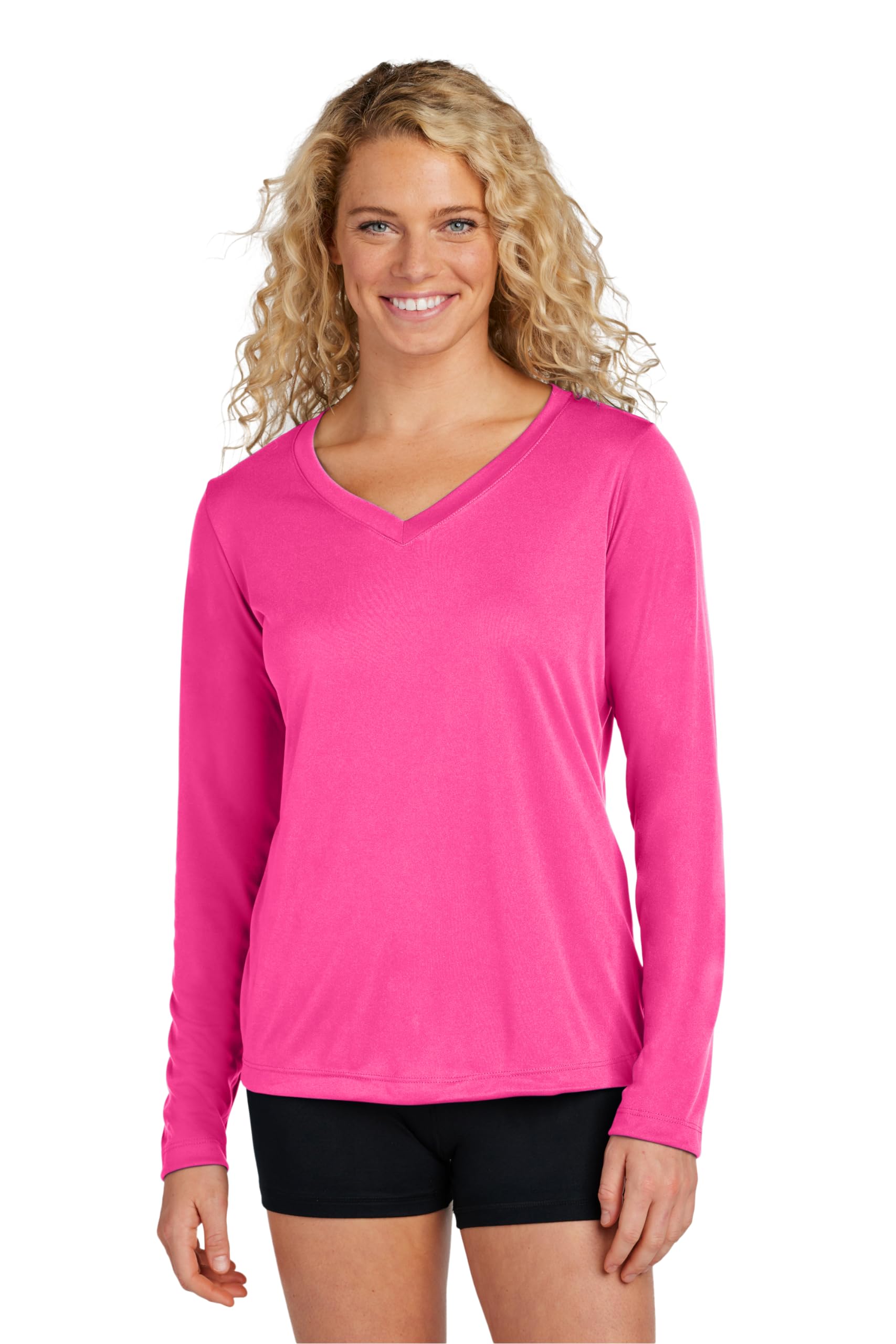 Women's Long Sleeve V-Neck Workout Tops - Gym & Yoga Shirts for Active Women