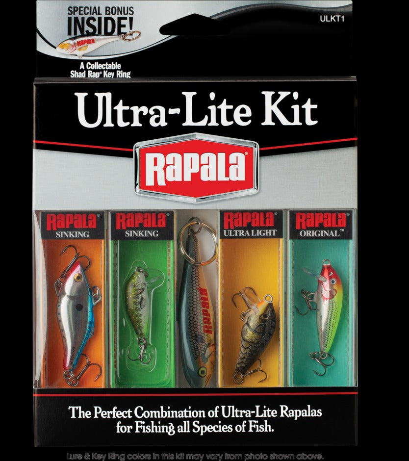 Rapala Ultra Light Fishing Lure Kit - Premium Bass Trout Walleye Lures for Freshwater & Saltwater - Perfect for Kayak, Boat, and Shore Fishing Adventures