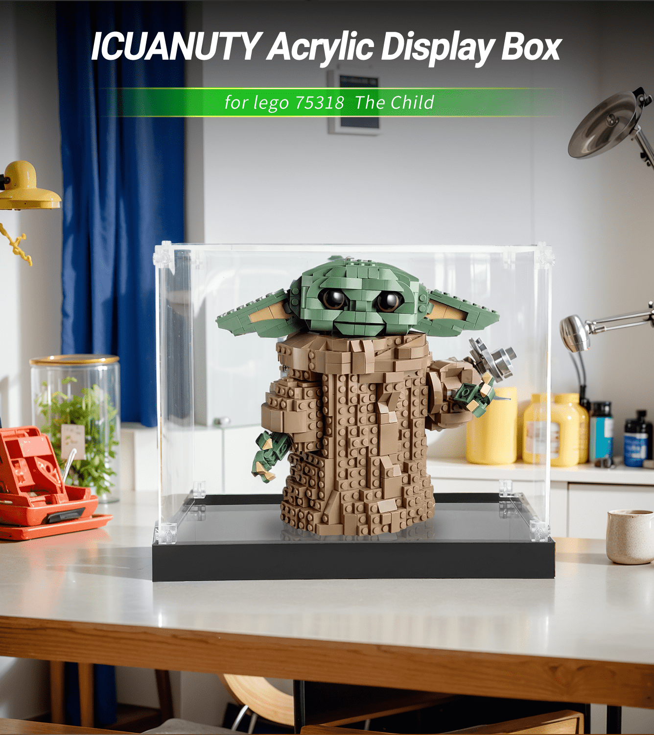 LEGO Star Wars The Mandalorian The Child 75318 Display Case - Protective Showcase for Collectible LEGO Sets - Perfect for Home Decor, Office Display & Gift for Star Wars Fans