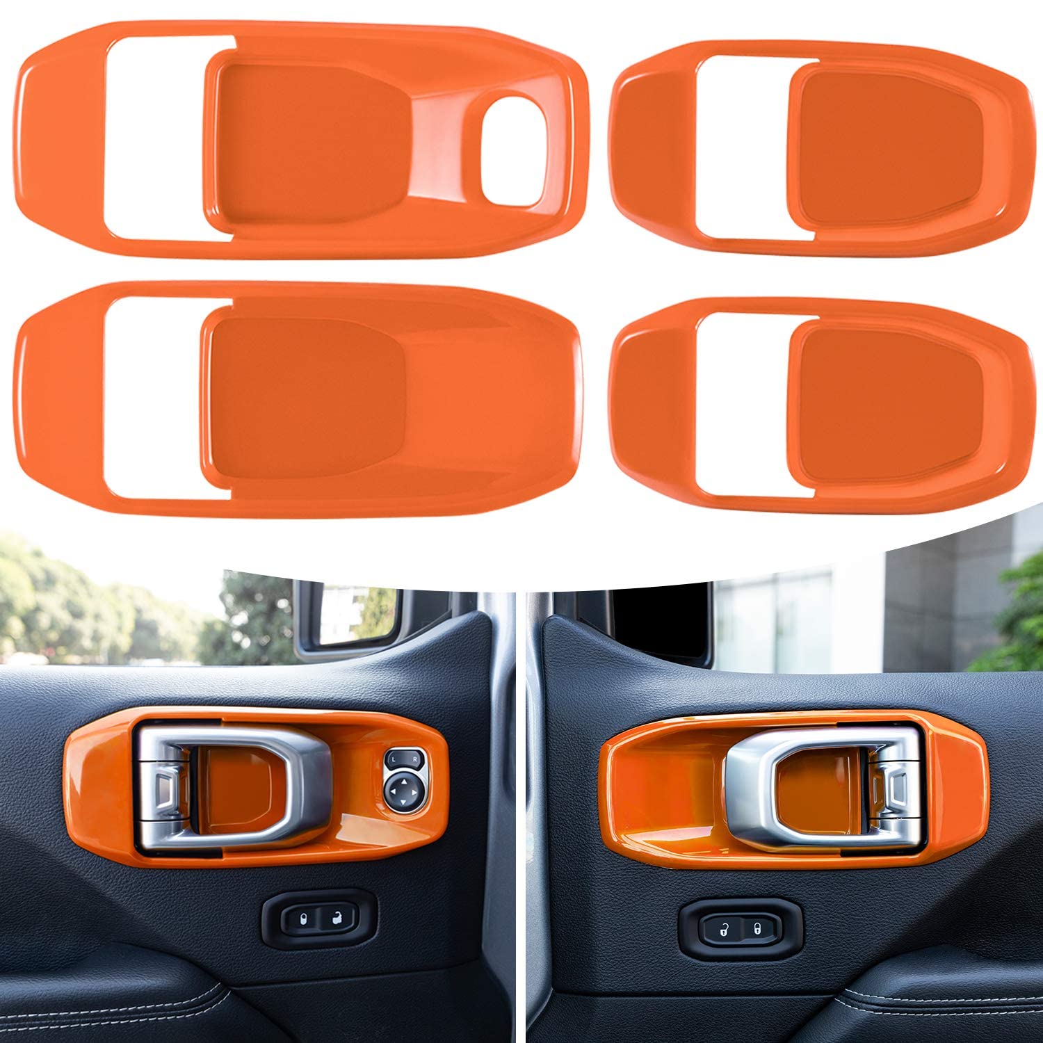21PCS Full Interior Trim Kit for Jeep Wrangler JL/JLU (2018-2023) & Gladiator JT - AC Vent, Door Handle, Speaker, Light & Headlight Switch Covers (Orange) | Premium Car Interior Accessories for Off-Roading & Daily Driving