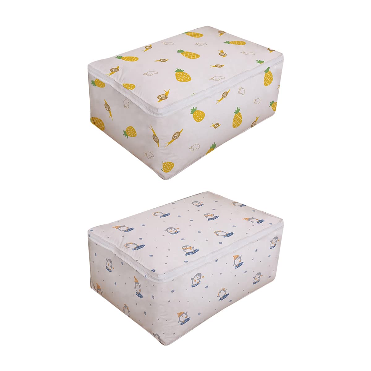 WDhomLT 2-Pack Square Collapsible Storage Bins with Lids - Thick Fabric Closet Organizer Containers for Blankets, Comforters, Clothing & Bedding | Space-Saving Home Organization Solution for Closets, Shelves & Under Bed Storage