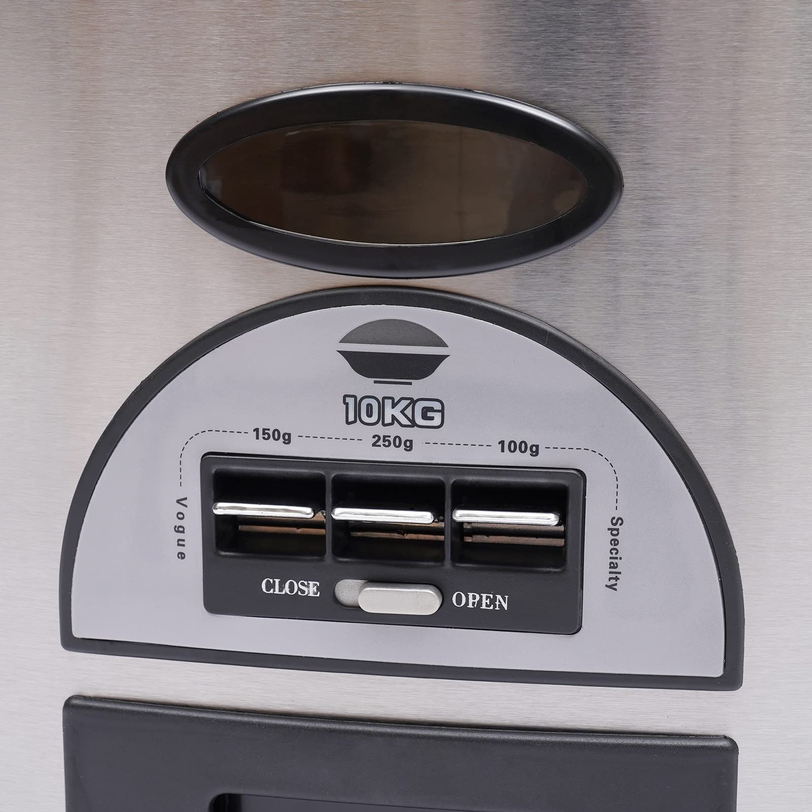 Automatic Rice Dispenser Container - 10kg/22lb Large Capacity Stainless Steel Kitchen Storage with Measuring Cup - Perfect for Countertop Organization & Easy Rice Portioning in Home, Restaurant or Dorm