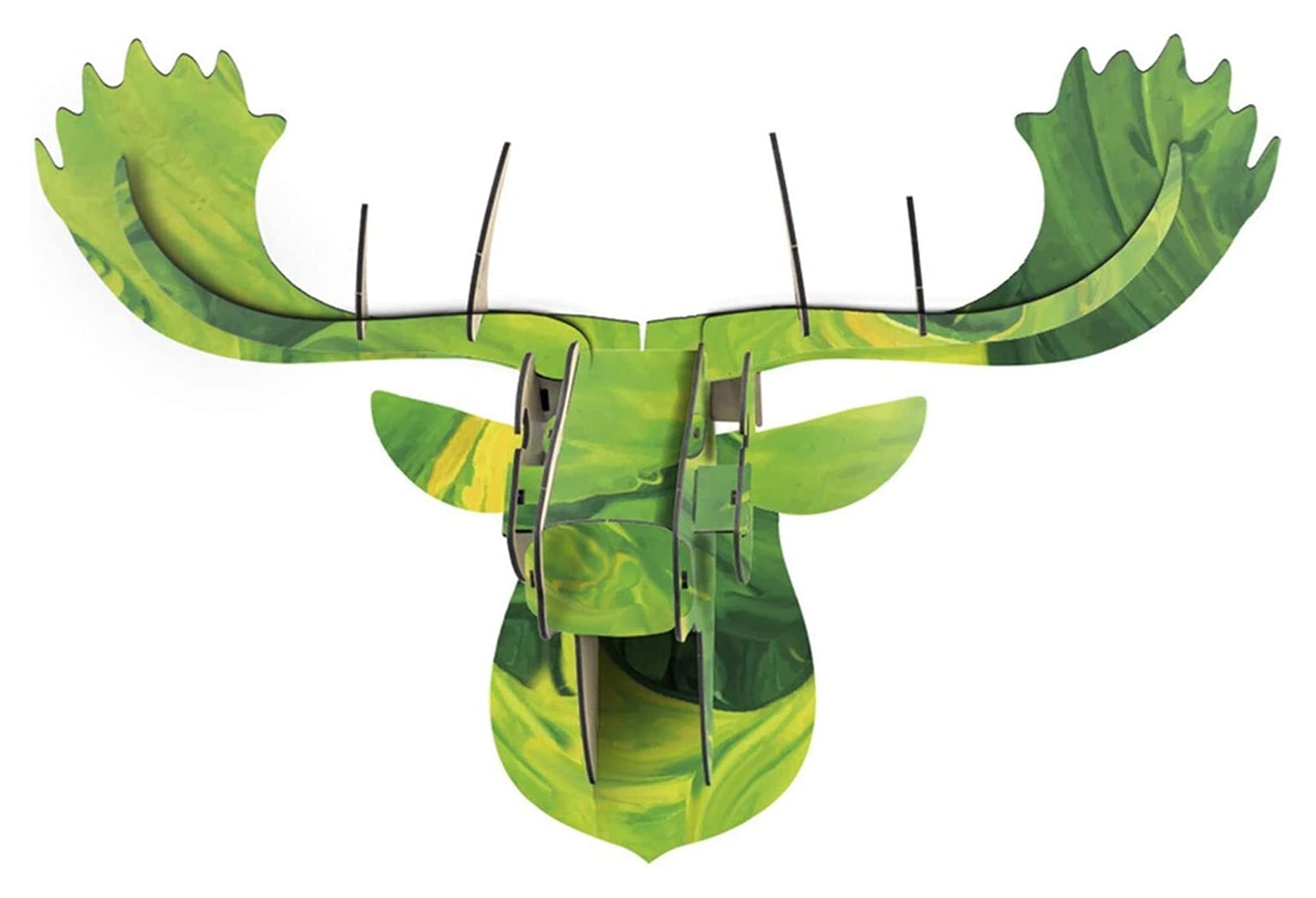 3D Animal Head Wood Wall Sculpture - Handcrafted Home Decor, DIY Puzzle Art Statue for Living Room, Bedroom & Office (Size: XMA-007) | Unique Wall Hanging Decoration for Modern Interior Design