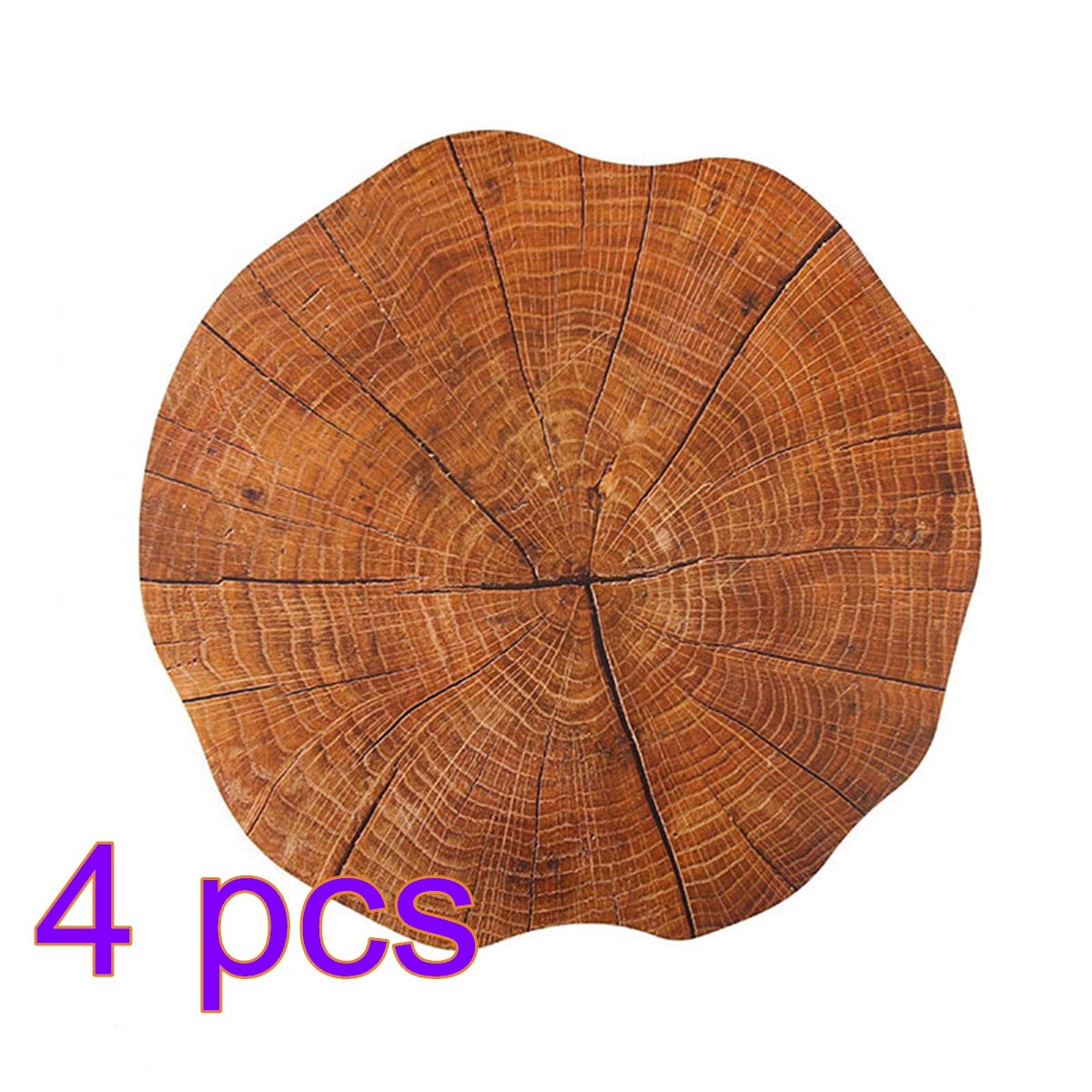 Rustic Wood Texture Heat Resistant Placemats Set of 4 - Waterproof Dining Table Mats for Kitchen & Coffee Table Decor - Perfect for Dinner Parties, Daily Meals, and Home Styling