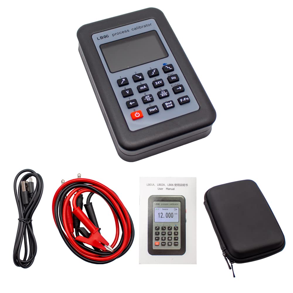 LB06 Process Calibrator - Digital Multimeter for Resistance, Current & Voltage Measurement with LCD Display | 4-20mA, 0-10V/mV, Hart Protocol & Modbus Support | Ideal for Industrial Calibration, Electrical Testing & Field Maintenance (LB06)