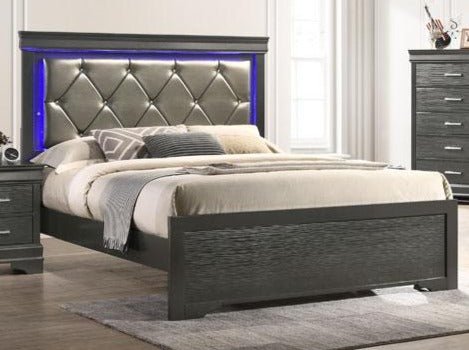 Brooklyn Bedroom Bed - Queen Size Wooden Frame with Upholstered Headboard - Perfect for Modern Apartments, Guest Rooms & Cozy Bedrooms