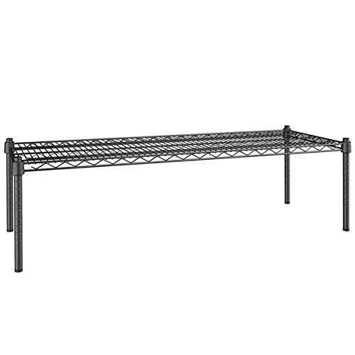 18x48 Black Epoxy Dunnage Shelf - Heavy Duty Steel Wire Rack for Pantry & Kitchen Storage