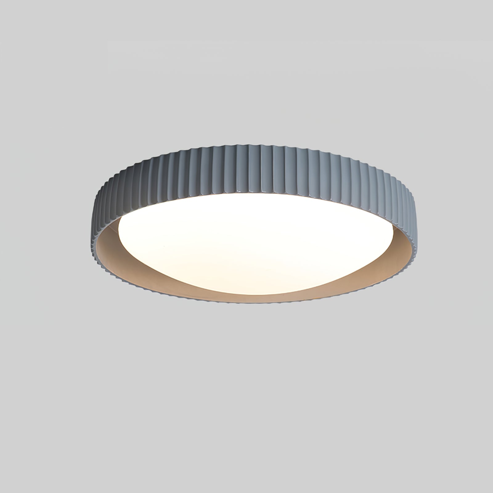 Modern LED Ceiling Light Fixture - Lunaire Brushed Nickel Flush Mount for Bedroom, Living Room & Kitchen - Energy Efficient Dimmable Lighting for Home Decor