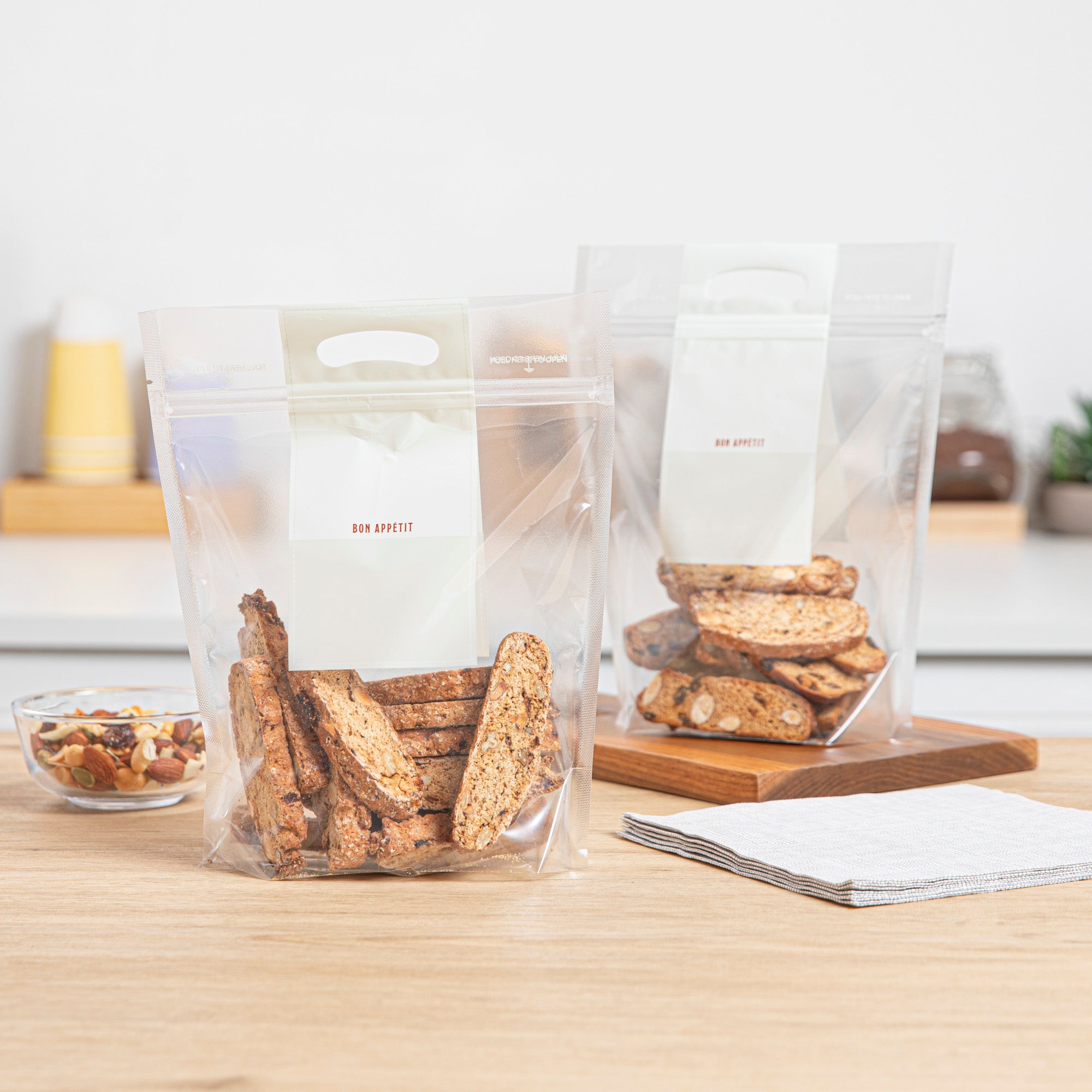 Clear Plastic Gusset Zipper Bags with Handles - 8.25