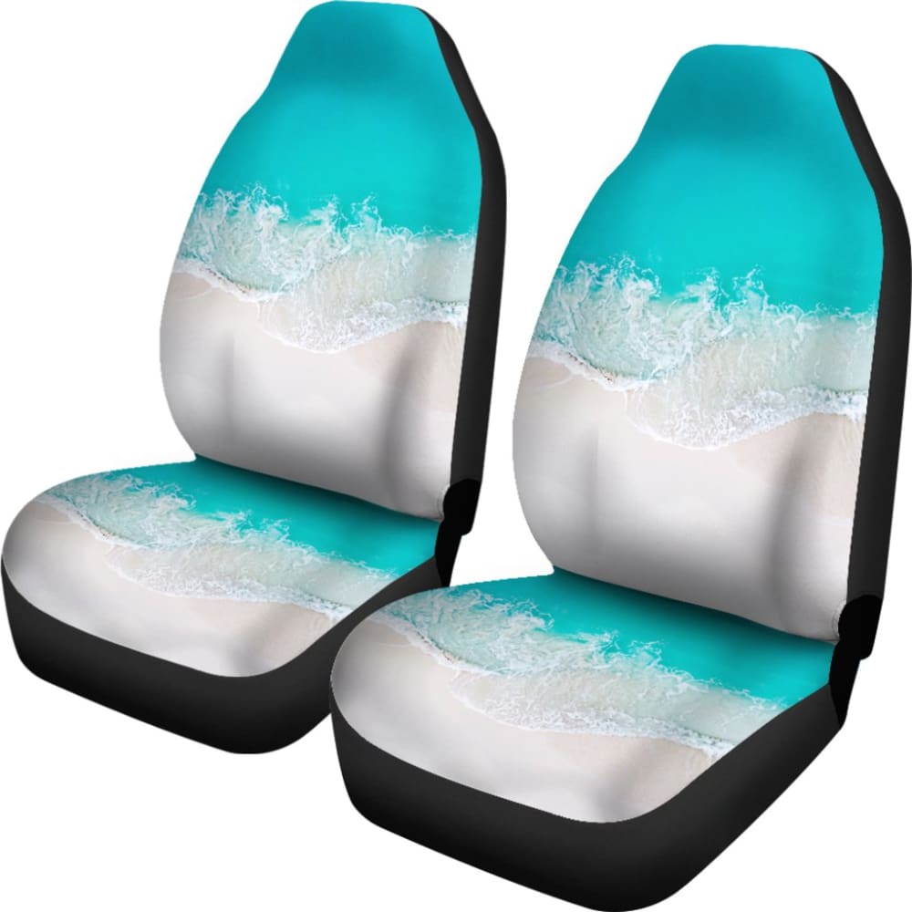 Stylish Beach-Themed Car Seat Covers with Sand & Wave Design - Waterproof & Durable for SUVs, Trucks & Cars - Perfect for Summer Road Trips, Vacations & Coastal Adventures