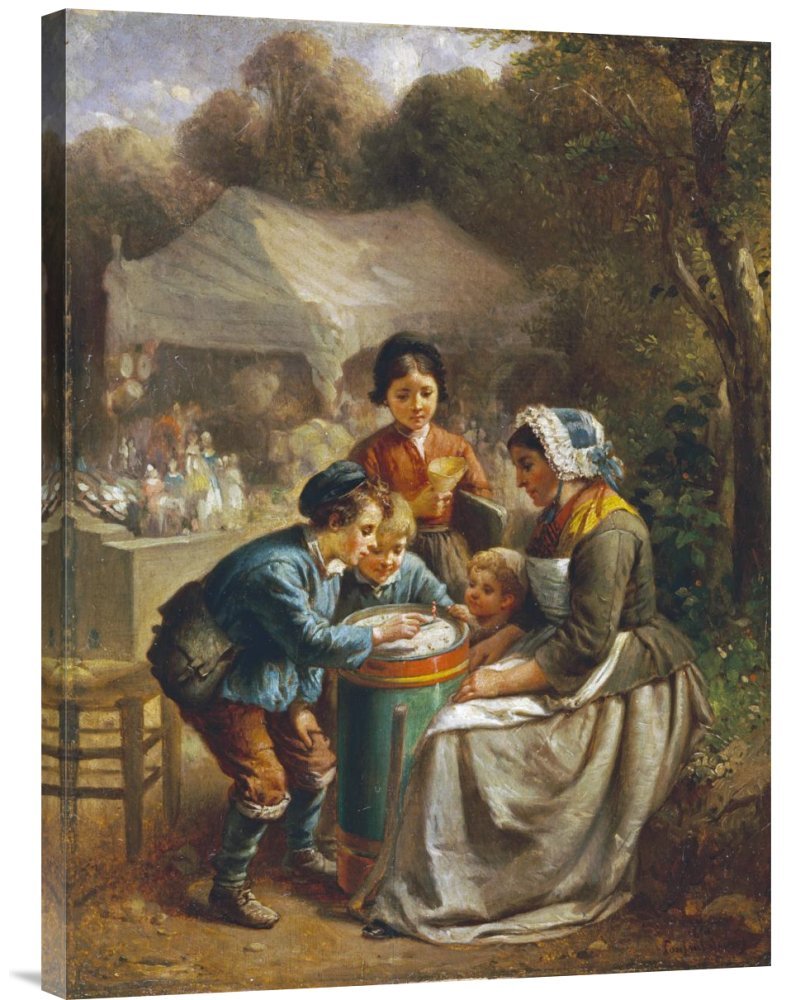 Francois-Louis Lanfant De Metz The Toy Seller Canvas Wall Art Print - Gallery Wrapped Giclee Reproduction - Perfect for Living Room, Bedroom & Office Decor