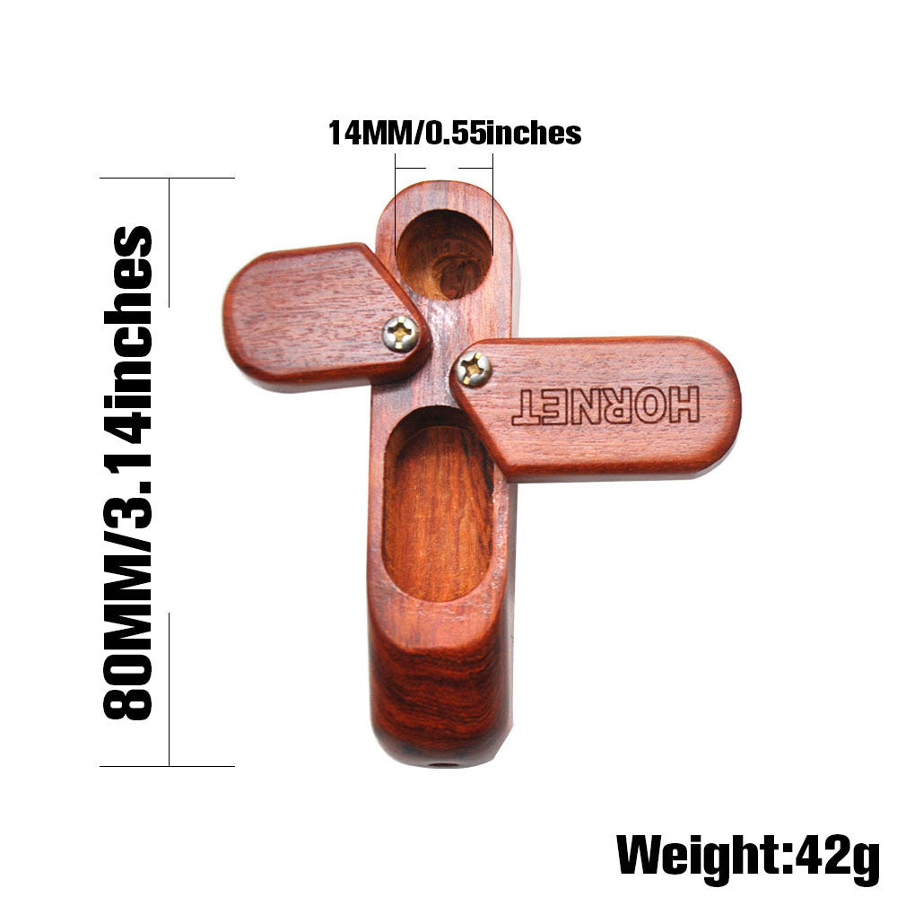 Premium Hornet Wood Rotary Tobacco Pipe with Storage Box - Perfect for Smoking Enthusiasts & Collectors