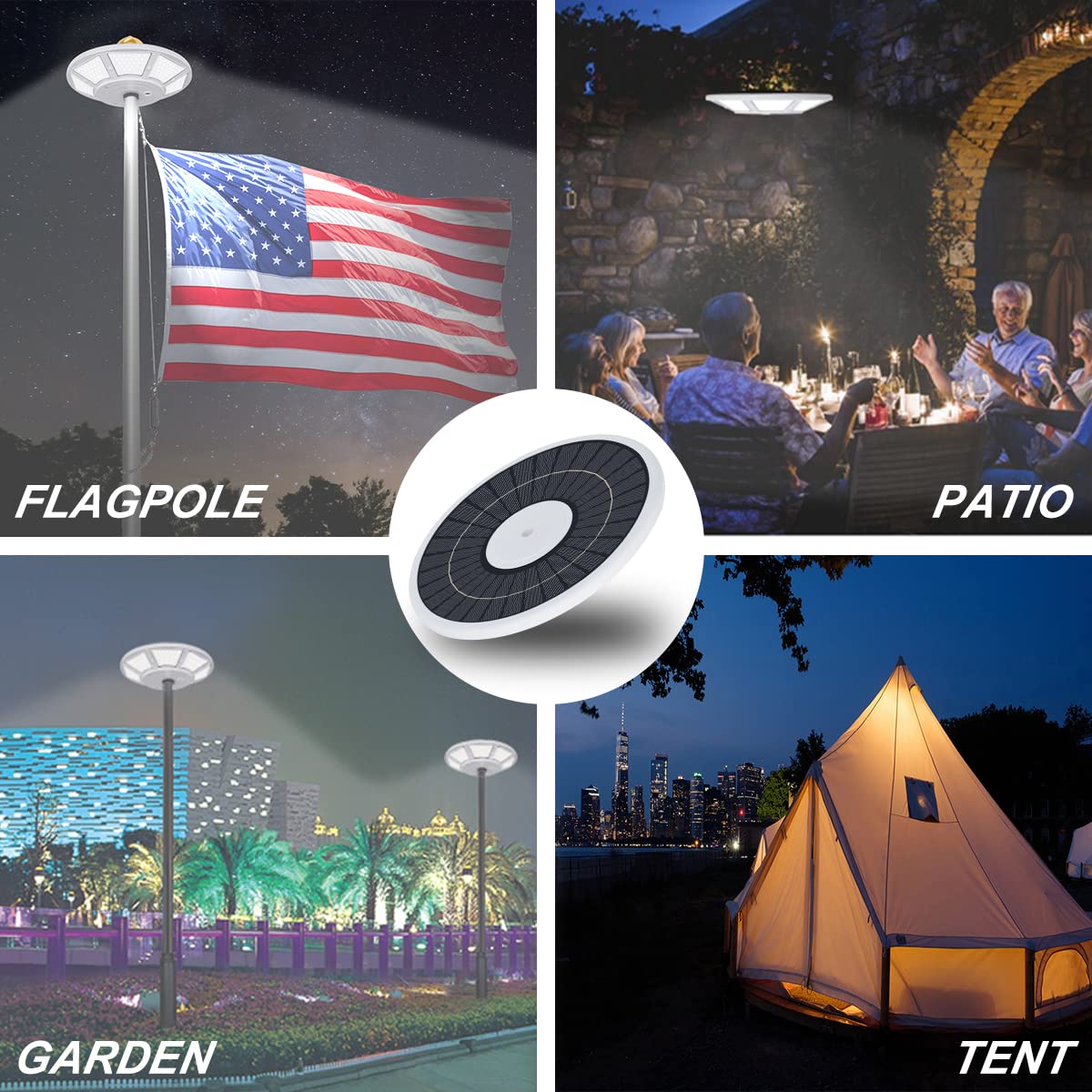 Solar Flag Pole Light - 200 LEDs, 2130 Lumen Waterproof Outdoor Flagpole Light for 15-25 Ft Flags | 12 Hours Runtime | Perfect for Patriotic Displays, Garden Decor & Nighttime Flag Illumination (White)