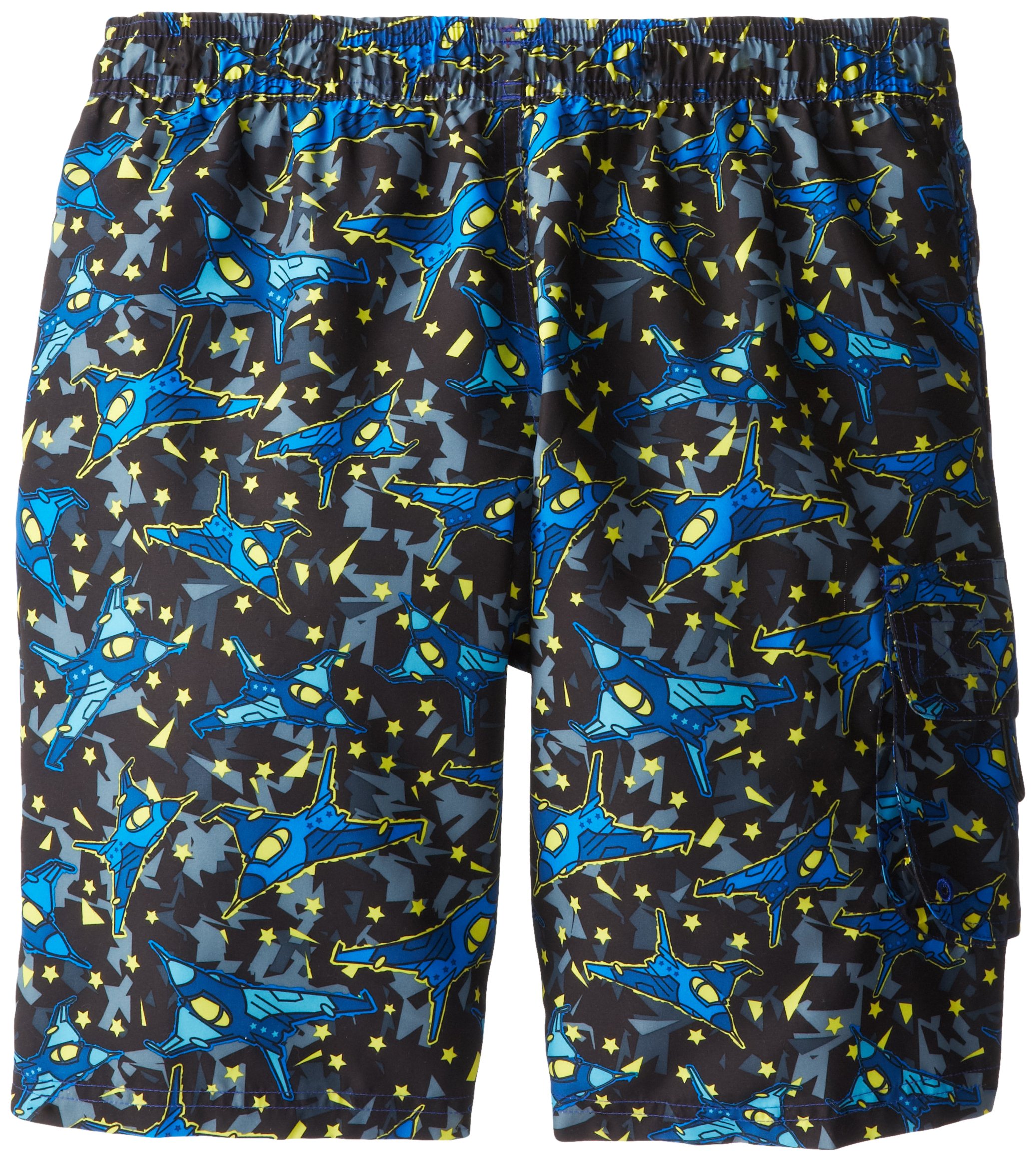 TYR Boys Nightflight Challenger Swim Trunks for Kids - Quick Dry Swimwear for Boys - Perfect for Swimming Lessons, Beach & Pool Activities