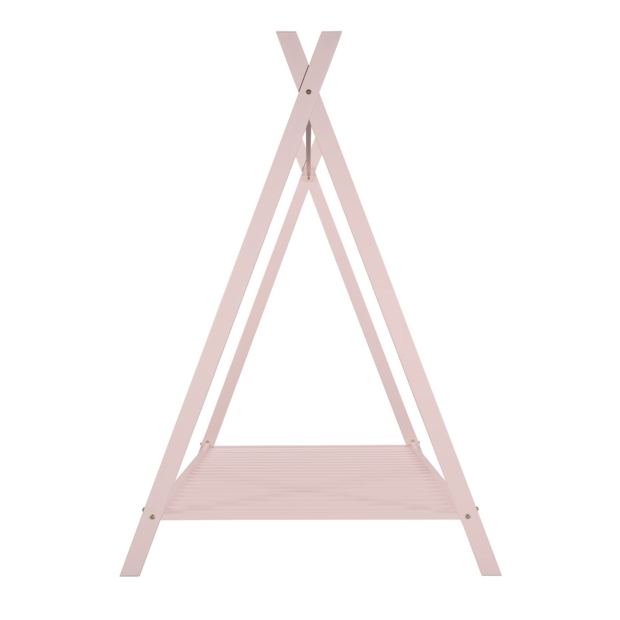 Montessori Twin Size Metal House Bed for Kids - Pink Floor Play Tent Bed Frame with Slats for Girls & Boys | Perfect for Bedroom, Playroom & Montessori Learning Spaces