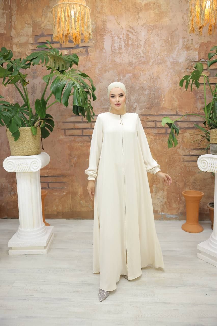 Halah Zipper Front Abaya for Women - 8 Stylish Colors | Modest Islamic Dress for Prayer, Eid & Special Occasions