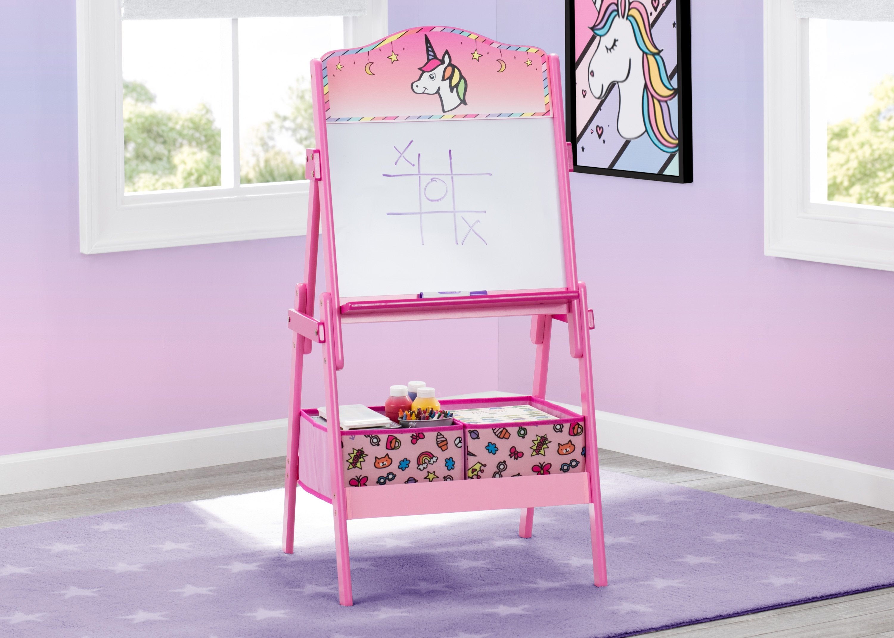 Rainbow Dreams Wooden Activity Easel with Storage - Kids Art Easel with Dry Erase Board & Chalkboard - Perfect for Home, Classroom & Preschool Creative Play
