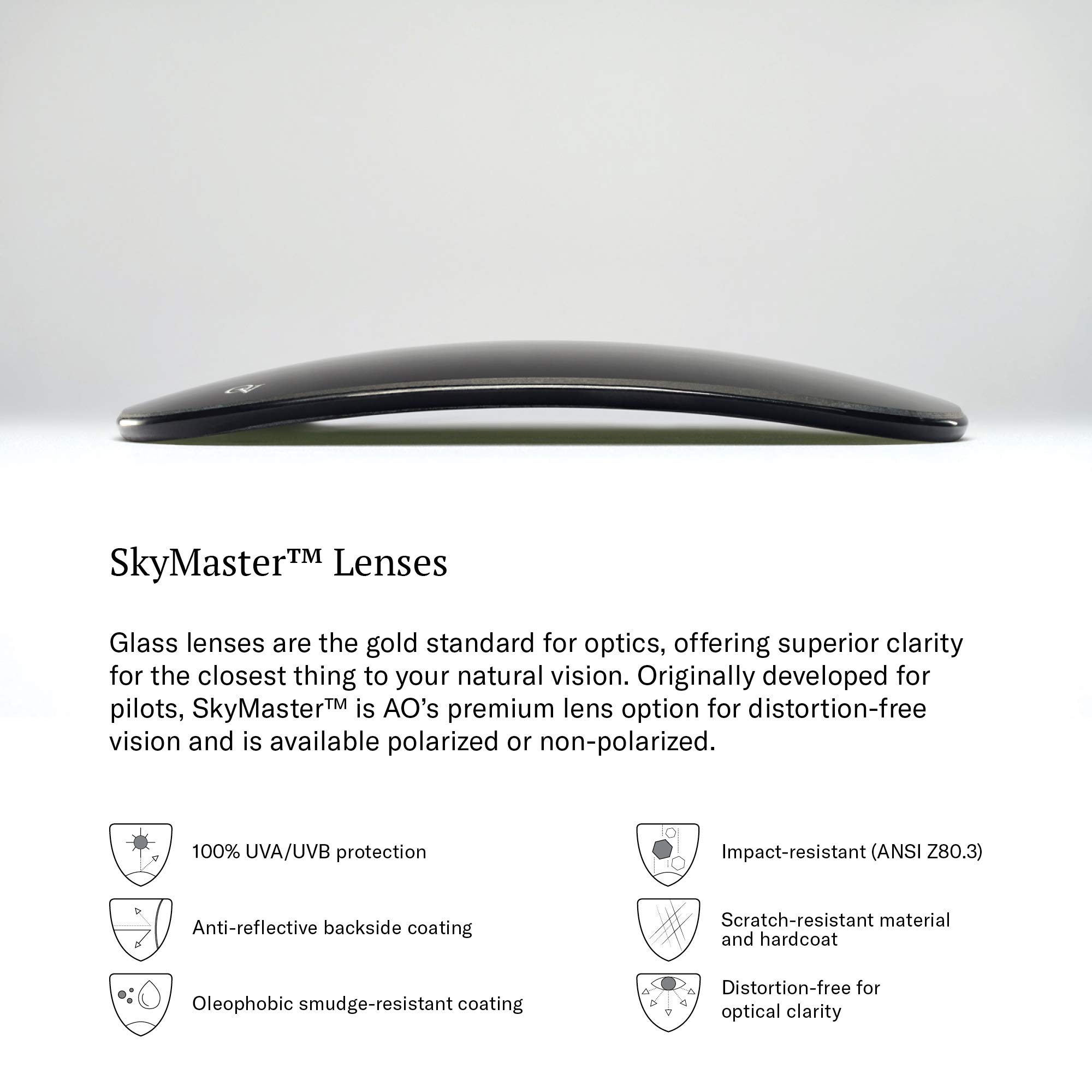 AO Original Pilot Sunglasses - SkyMaster Polarized Glass Lenses for Men & Women | Classic Aviator Style for Driving, Flying & Outdoor Activities