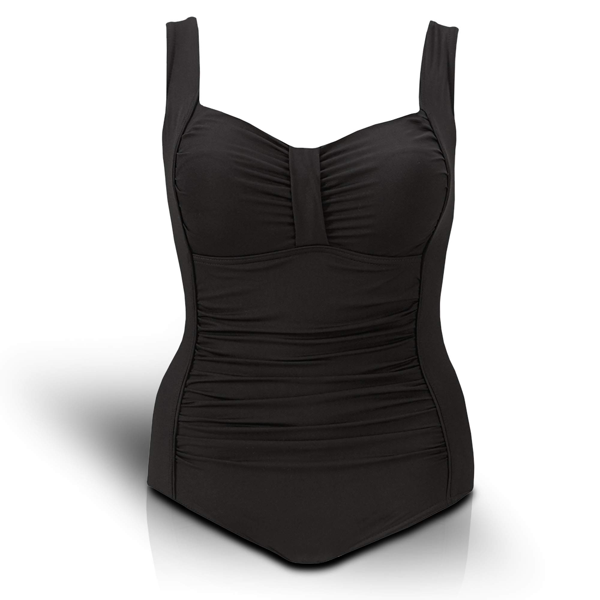 H2O Wear Women's Chlorine Resistant Ashley Support Tank Swimsuit - Long Torso One Piece Bathing Suit for Swimming, Beach & Pool Activities