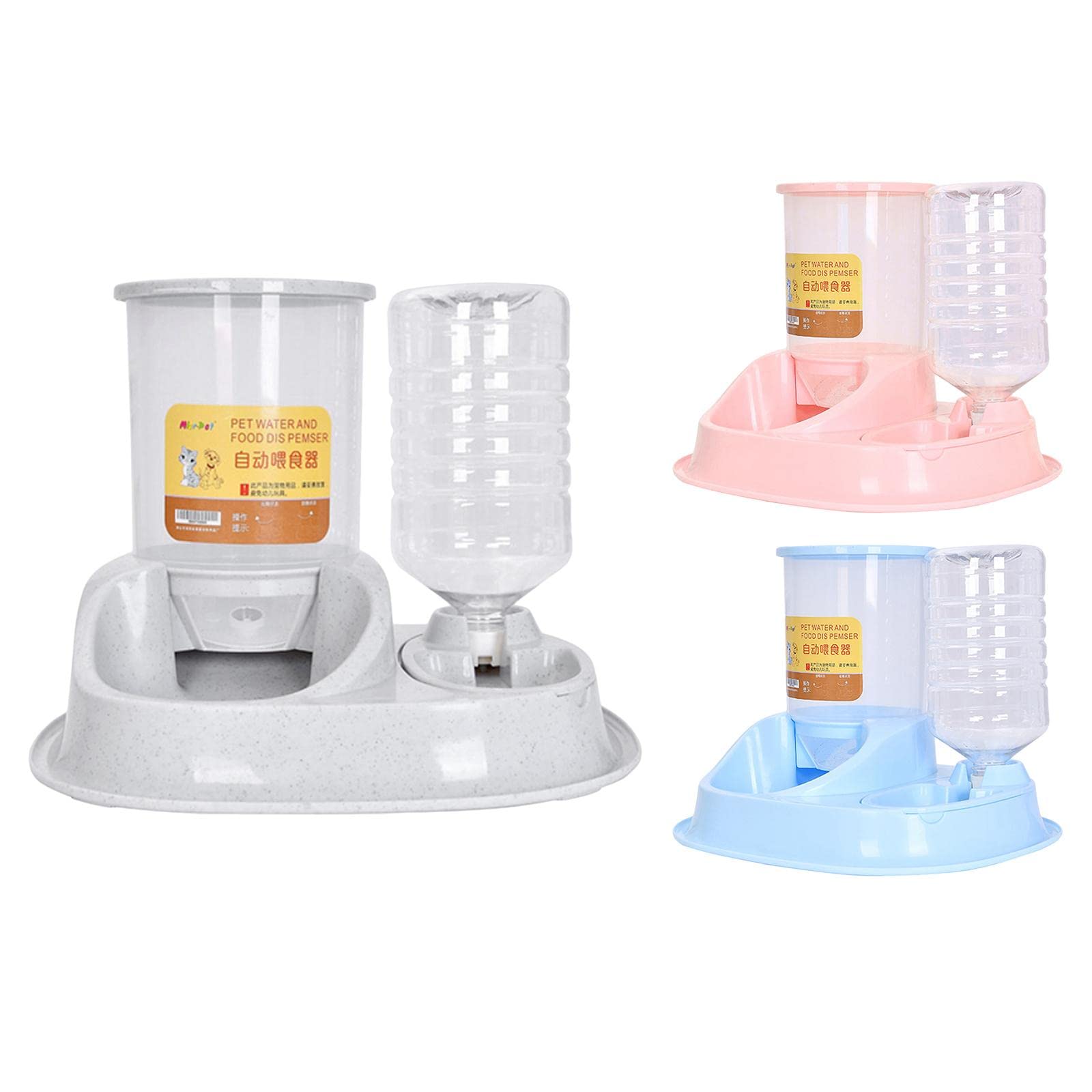 UJEAVETTE® 自动宠物饮水机喂食器 - 猫狗通用智能喂水喂食一体机，蓝色，适合家庭、办公室、旅行使用