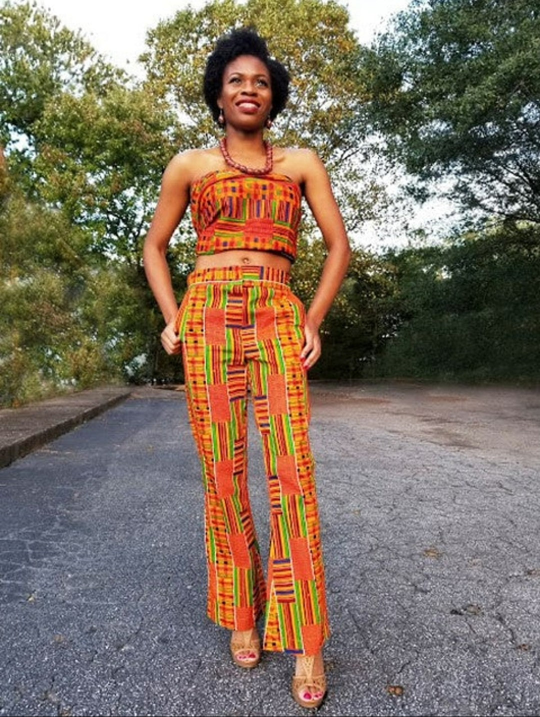 African Print Kente Pants for Women - Stylish Cotton Palazzo Pants with Vibrant Tribal Patterns | Perfect for Casual Wear, Beach Outfits, and Cultural Celebrations
