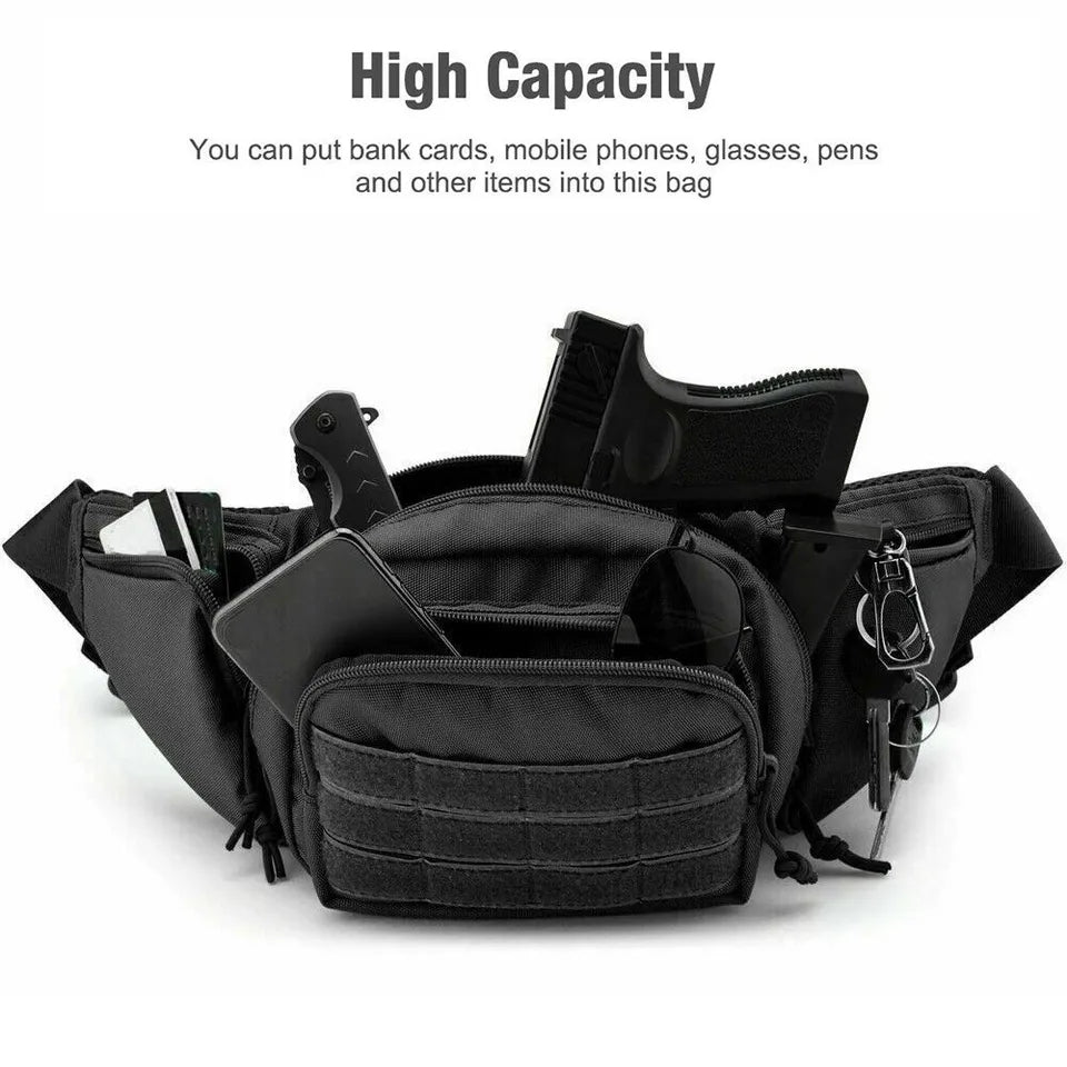 Tactical Waist Pack for Concealed Carry - Durable Fanny Pack Holster with Multiple Pockets - Perfect for Outdoor Activities, Hiking, Travel and Everyday Use