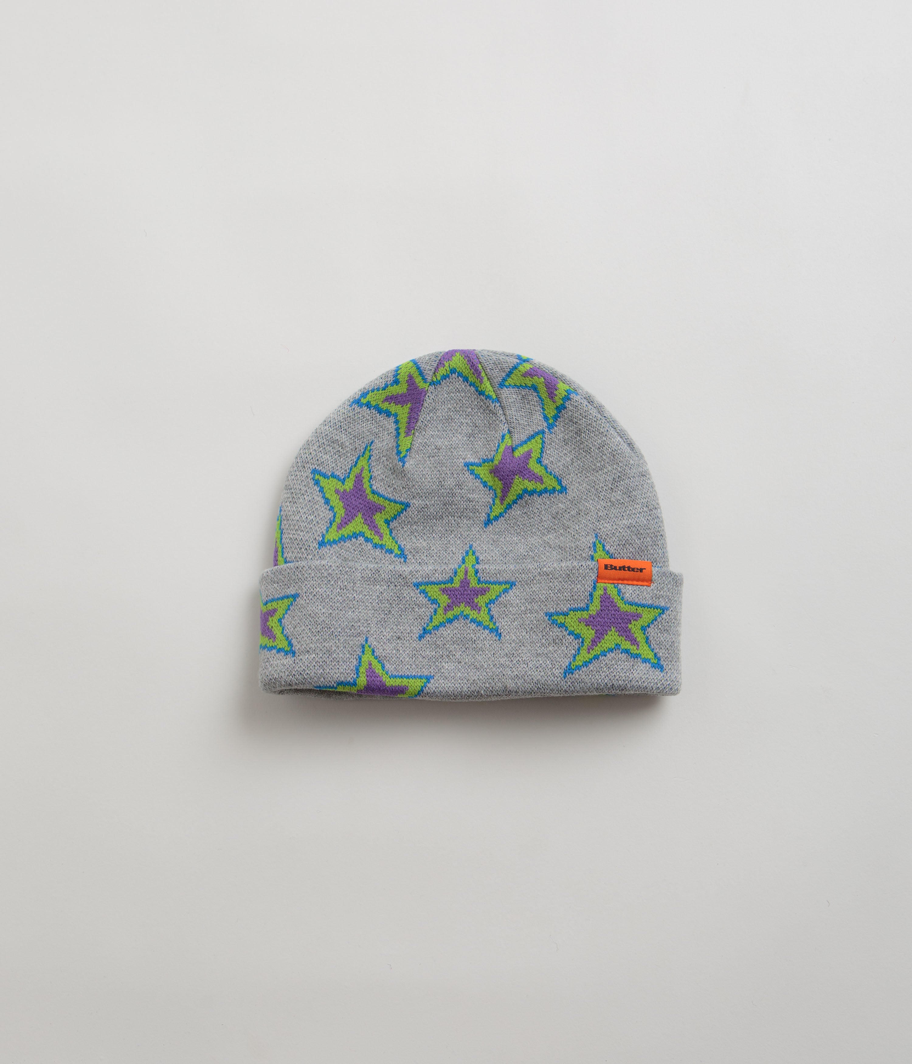 Butter Goods Star Beanie - Grey Winter Hat for Men & Women | Cozy Knit Beanie for Outdoor Activities, Skiing & Casual Wear