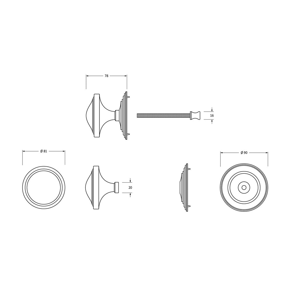 Polished Stainless Steel Round Art Deco Door Handle - Vintage Style Cabinet & Drawer Pulls for Kitchen, Bathroom & Furniture Hardware