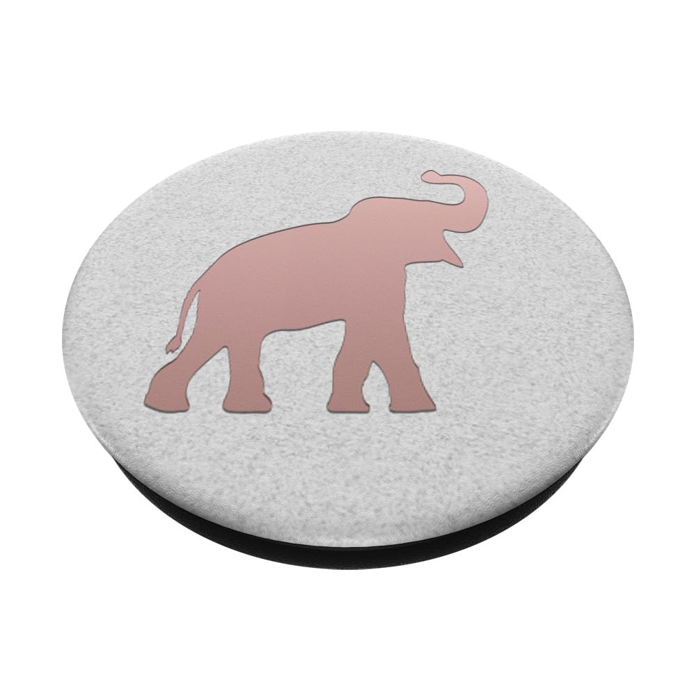 Golden Rose Pink Elephant on White Pattern PopSockets Standard PopGrip - Swappable Phone Grip for iPhone, Samsung & Smartphones - Perfect for Work, Travel & Everyday Use