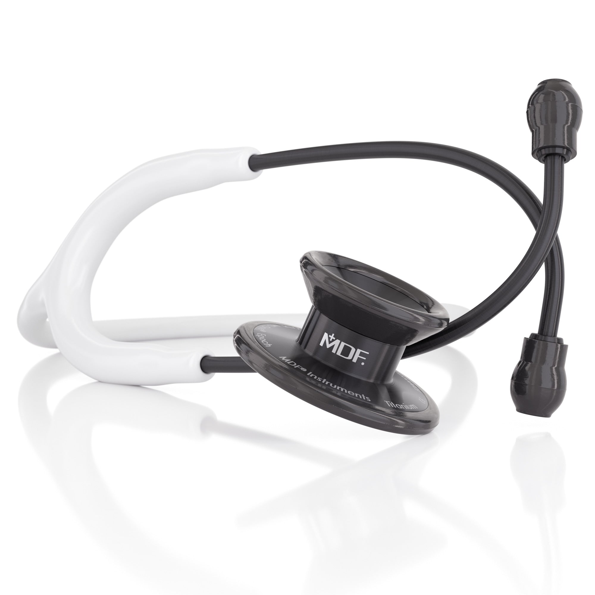 MD One® Epoch® Titanium Adult Stethoscope - White/Blackout - Premium Medical Stethoscope for Doctors, Nurses & Healthcare Professionals - Ideal for Clinical Use, Patient Exams & Emergency Care