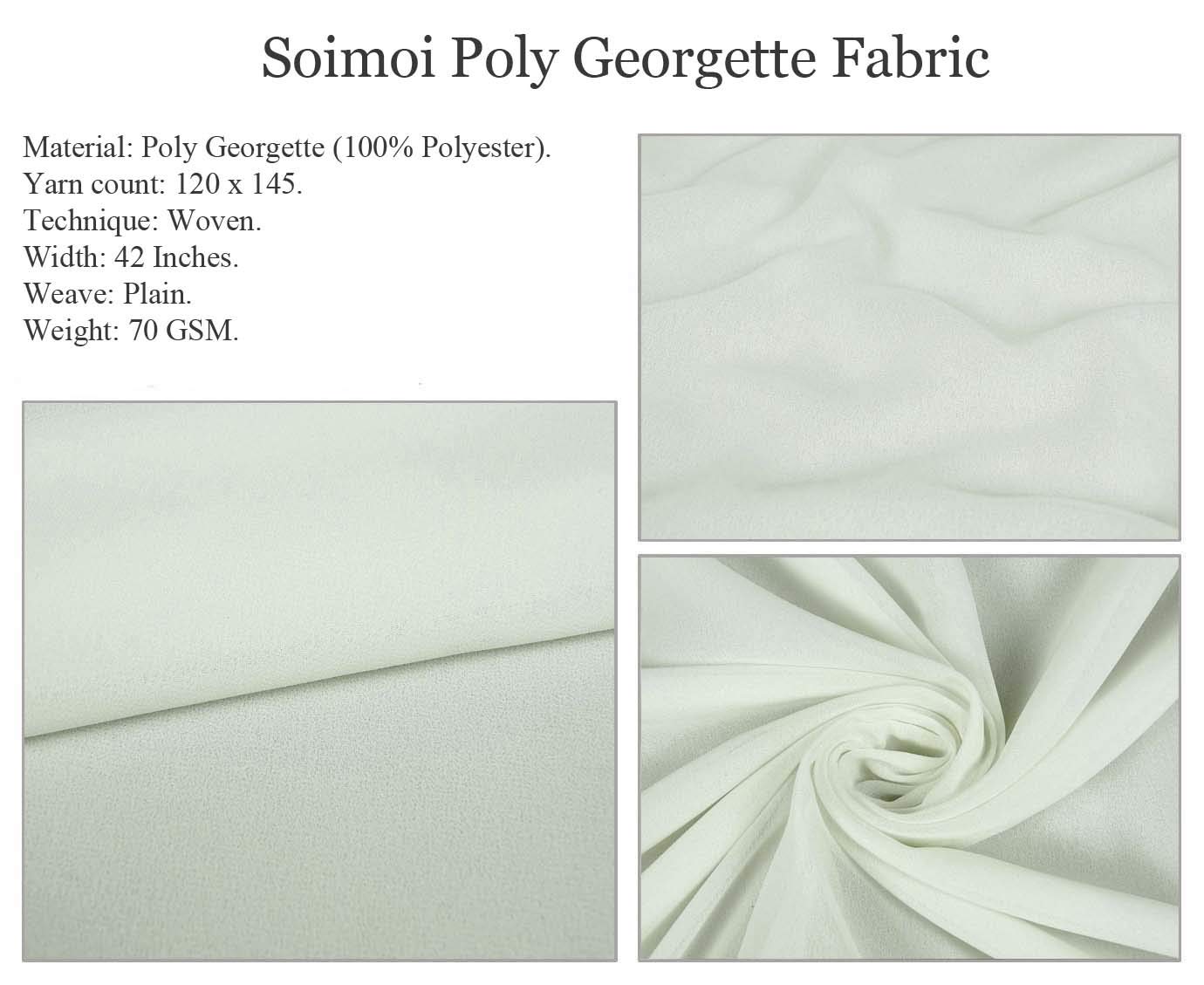 Soimoi Green Georgette Fabric - Leaves Floral Honey Bee Print - for Dresses & Scarves