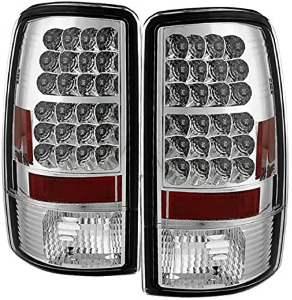 Spyder Auto 5001535 LED Tail Lights - Chrome/Clear Style for Trucks & SUVs - Enhanced Visibility & Modern Look for Night Driving & Off-Road Adventures