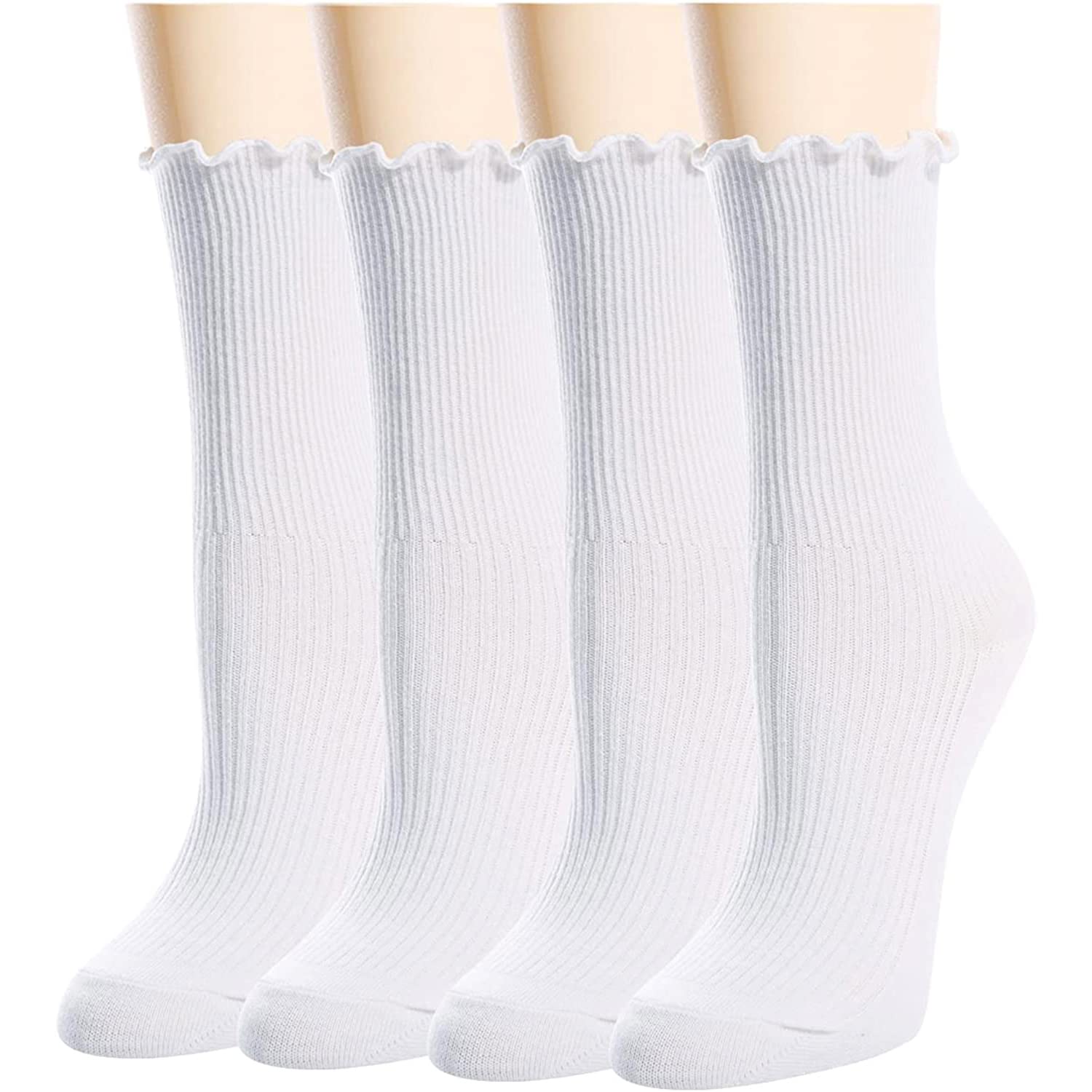 Stylish Ruffle Frilly Socks for Women & Girls - Cute Fruit Lettuce Pattern Ankle Socks (3-5 Pairs) | Perfect for Casual Wear, Gifts, and Fashion Outfits