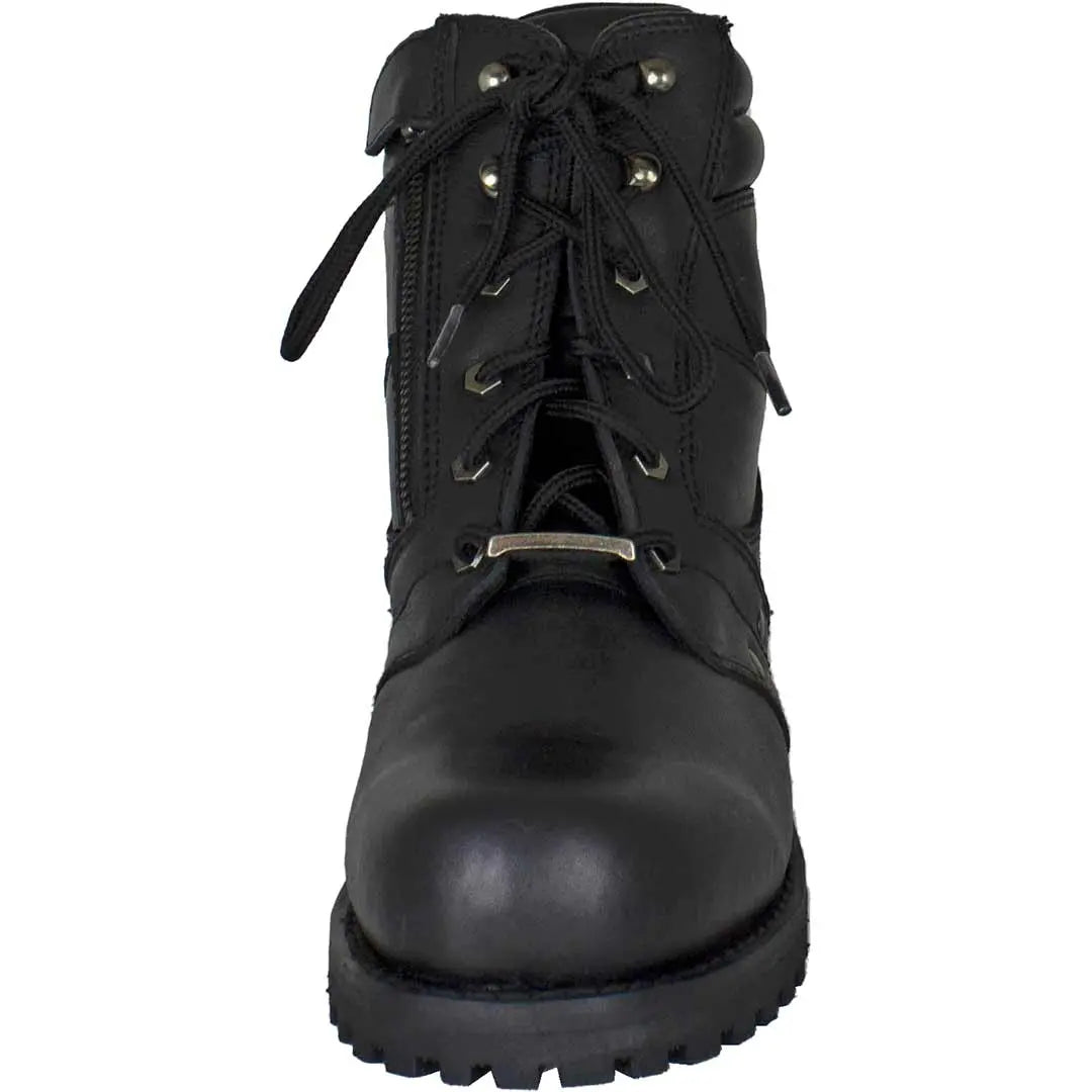 Open Road Men's 7 Lace Up Motorcycle Boots - Durable Leather Biker Boots for Riding & Outdoor Adventures - Perfect for Motorcycle Enthusiasts & Casual Wear