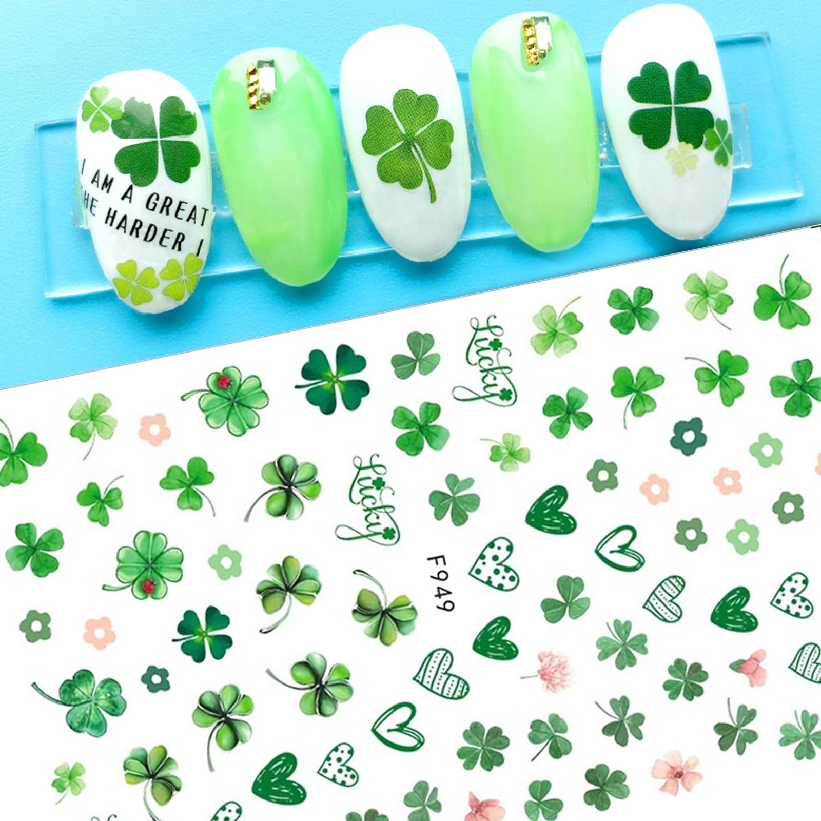 St. Patrick's Day Nail Stickers - Shamrock Nail Art Decals for Women | Irish Party & Festival Nail Designs | Perfect for St. Patrick's Day Celebrations, Irish Events, DIY Manicures | Great for Festivals, Weddings, Everyday Wear | Ideal for Irish Dances, Themed Photos | Use for Nail Salons, Home Manicures, St. Patrick's Day Parades, Irish-Themed Parties & Social Media Content