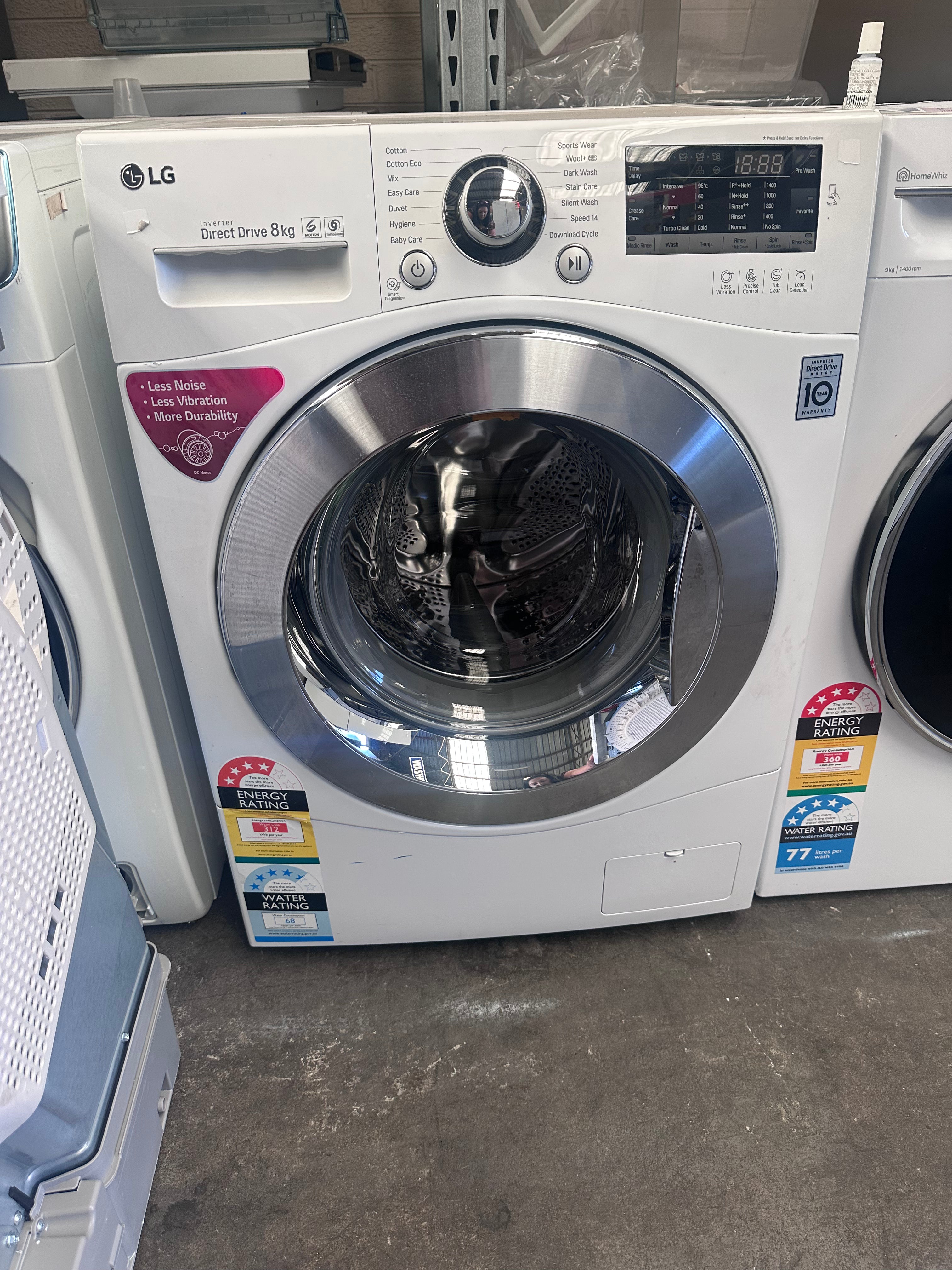 LG 8kg Direct Drive Front Load Washer - Certified Refurbished | Energy Efficient & Quiet | Perfect for Apartments & Small Laundry Rooms