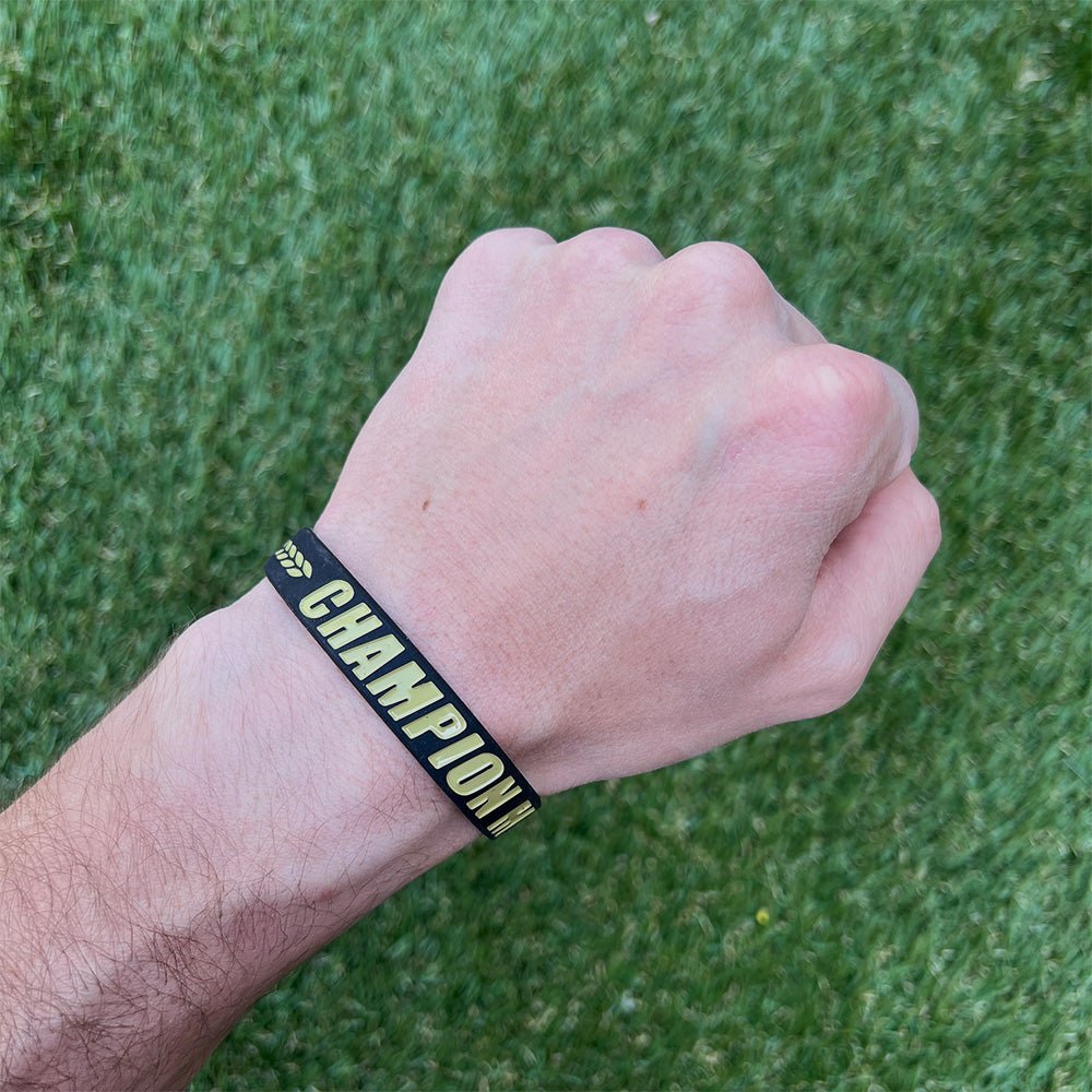 Champion Mentality Motivational Wristband - Inspirational Sports & Fitness Bracelet for Athletes, Workout, Gym & Daily Motivation