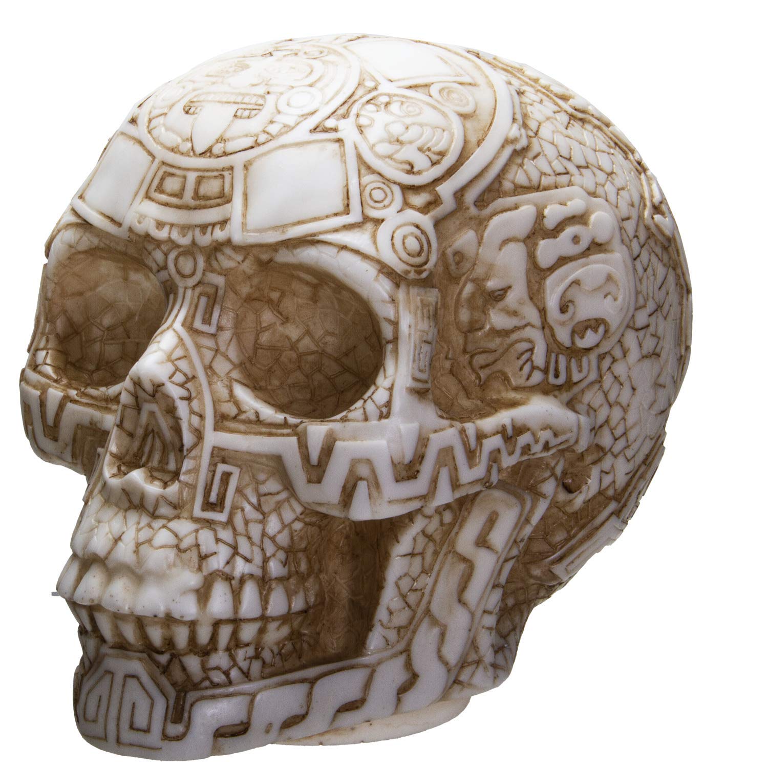 Aztec Skull LED Night Light with Dual USB Charging Ports - White Home Decor for Bedroom, Office & Gifts | Pacific Giftware
