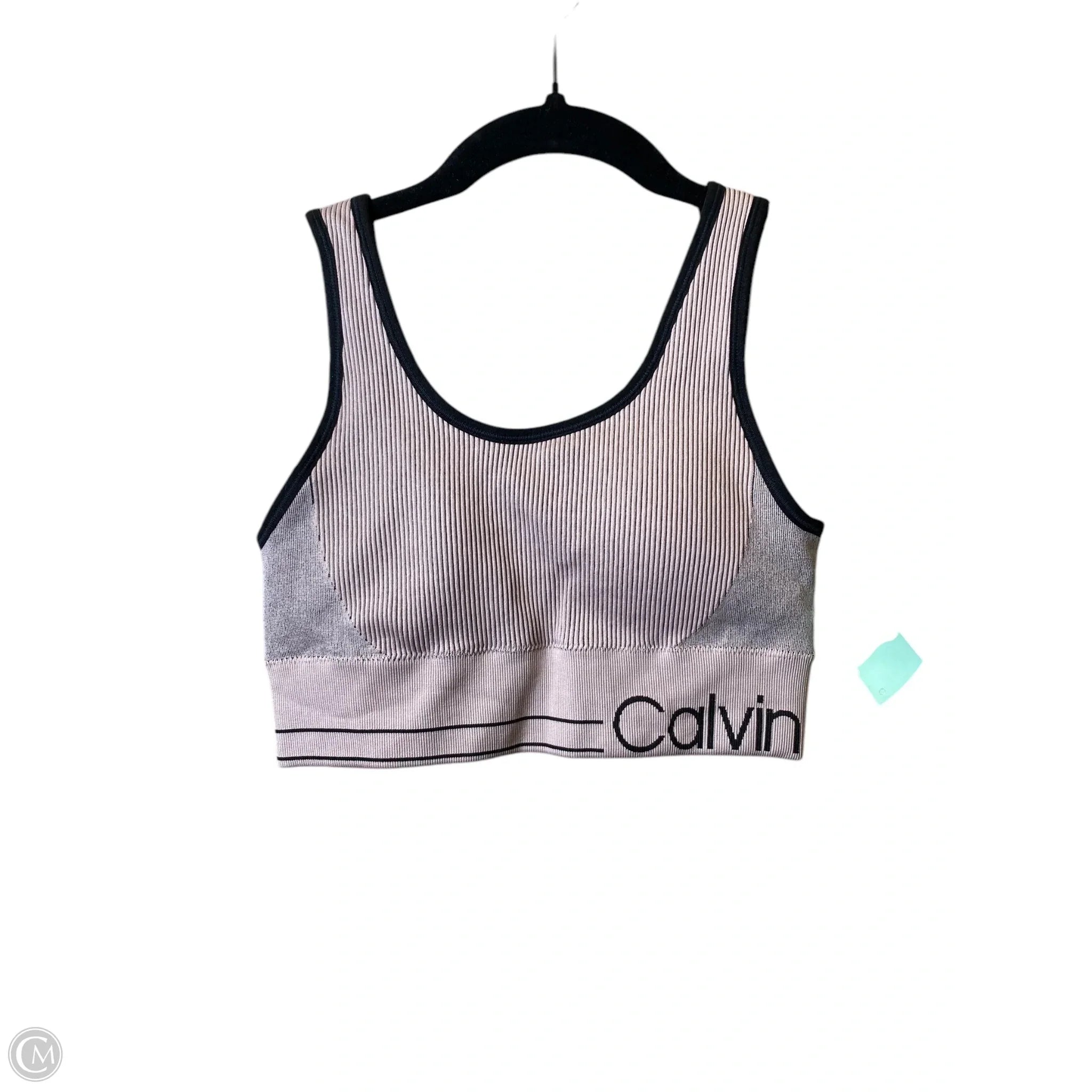 Calvin Klein Women's Athletic Sports Bra - Black & Pink, Size S - Perfect for Yoga, Running & Gym Workouts