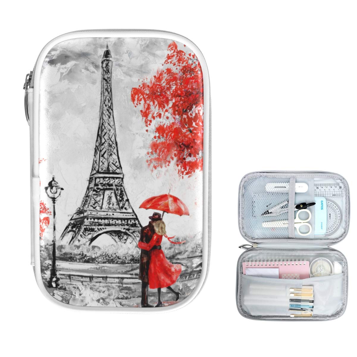Romantic Paris Eiffel Tower Pencil Case for School & Office Supplies