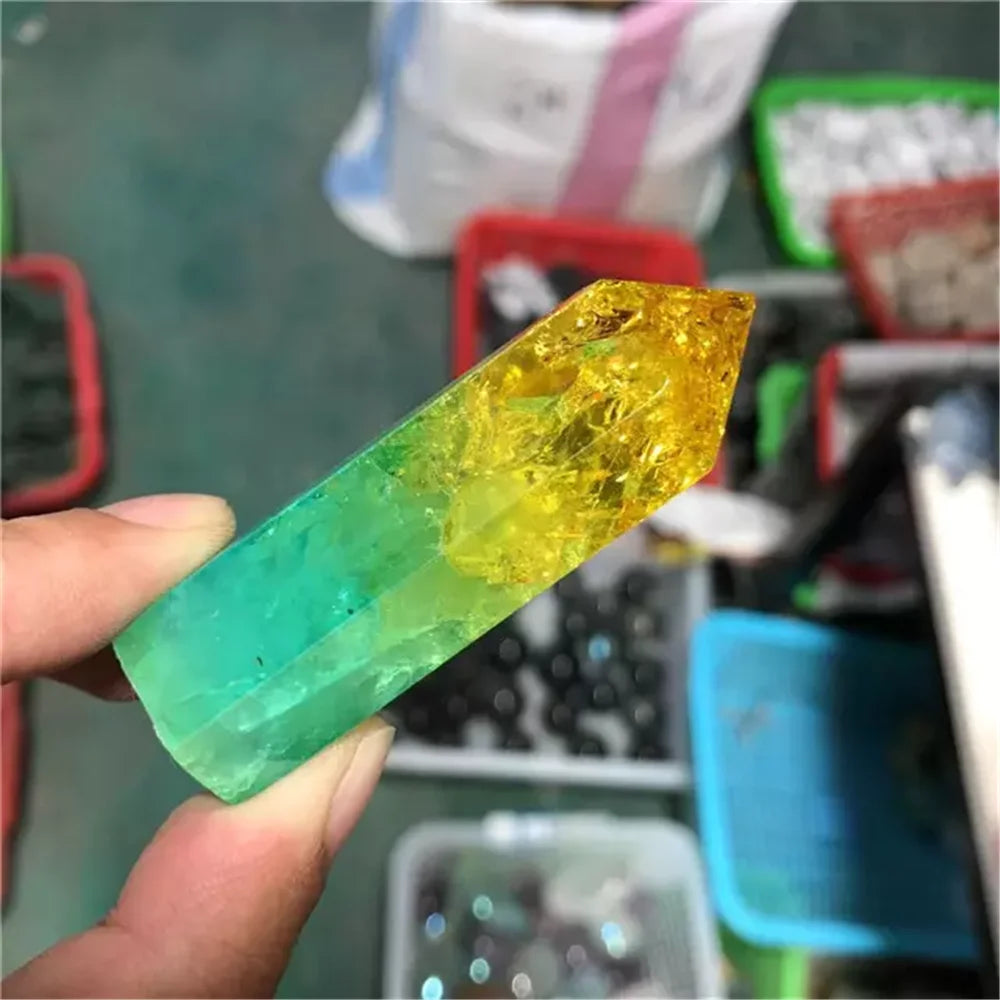 Wholesale Natural Quartz Tower Stones - Aura Yellow Green Healing Crystals for Energy, Meditation & Home Decor - Perfect for Feng Shui, Reiki & Spiritual Gifts