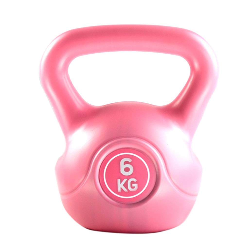 DPPAN 6kg/13.22lb Cast Iron Kettlebell with Vinyl Coating - Wide Flat Base & Comfort Grip for Cardio, Fat Loss, Strength Training | Ideal for Home Gym, CrossFit & HIIT Workouts | Pink Fitness Equipment
