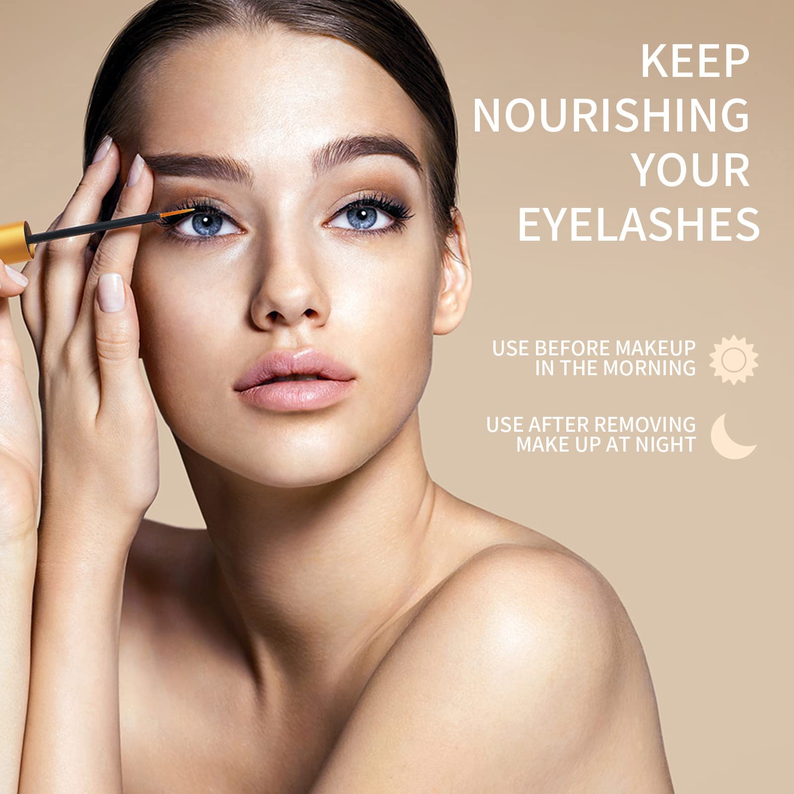 Premium Eyelash Growth Serum 5ml - Natural Peptide Lash & Eyebrow Enhancer for Fuller, Longer, Thicker Lashes - Gentle & Irritation-Free Formula - Perfect for Daily Use & Special Occasions