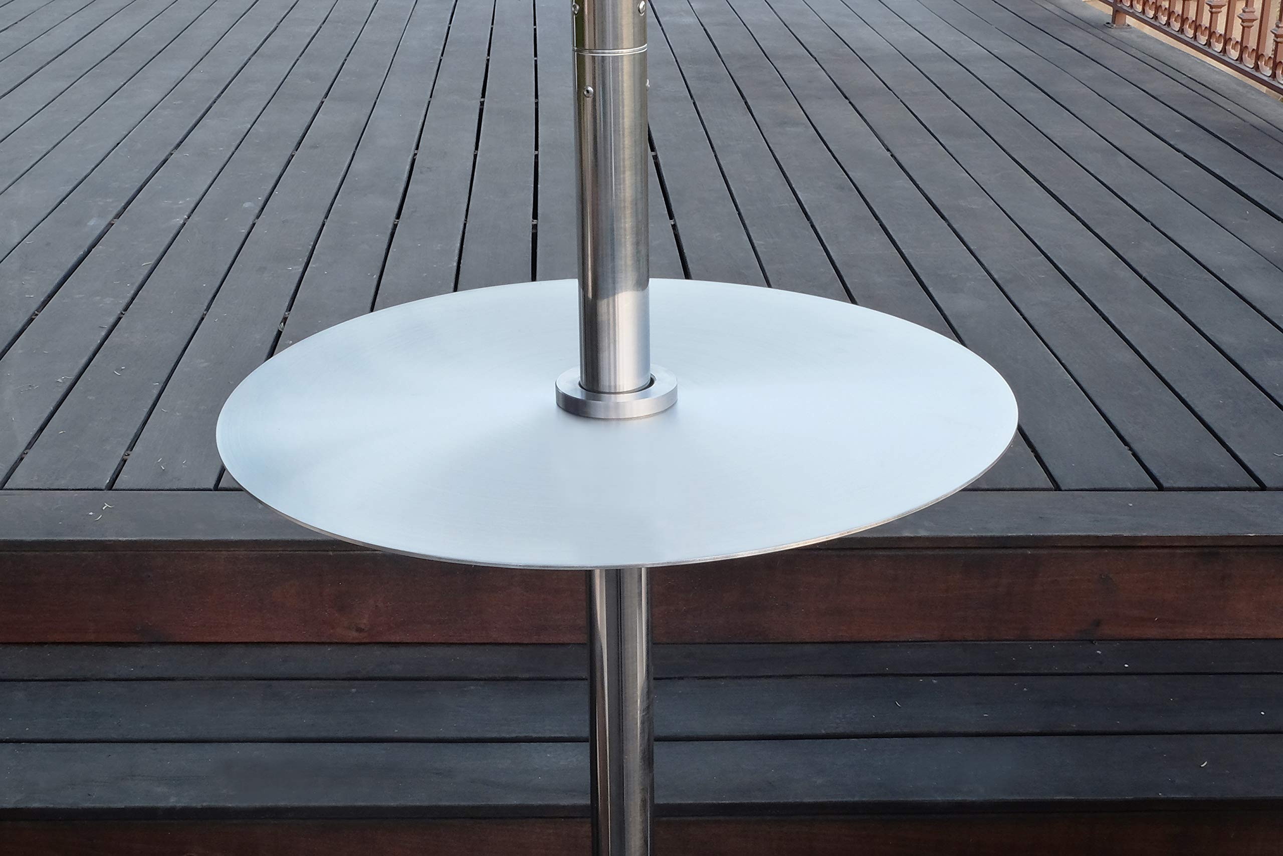 1500W Stainless Steel Electric Patio Heater - Indoor Outdoor Infrared Standing Heater with Table Top | Model PH-90202-SS-AM | Perfect for Backyard, Deck, Restaurant & Patio Warming