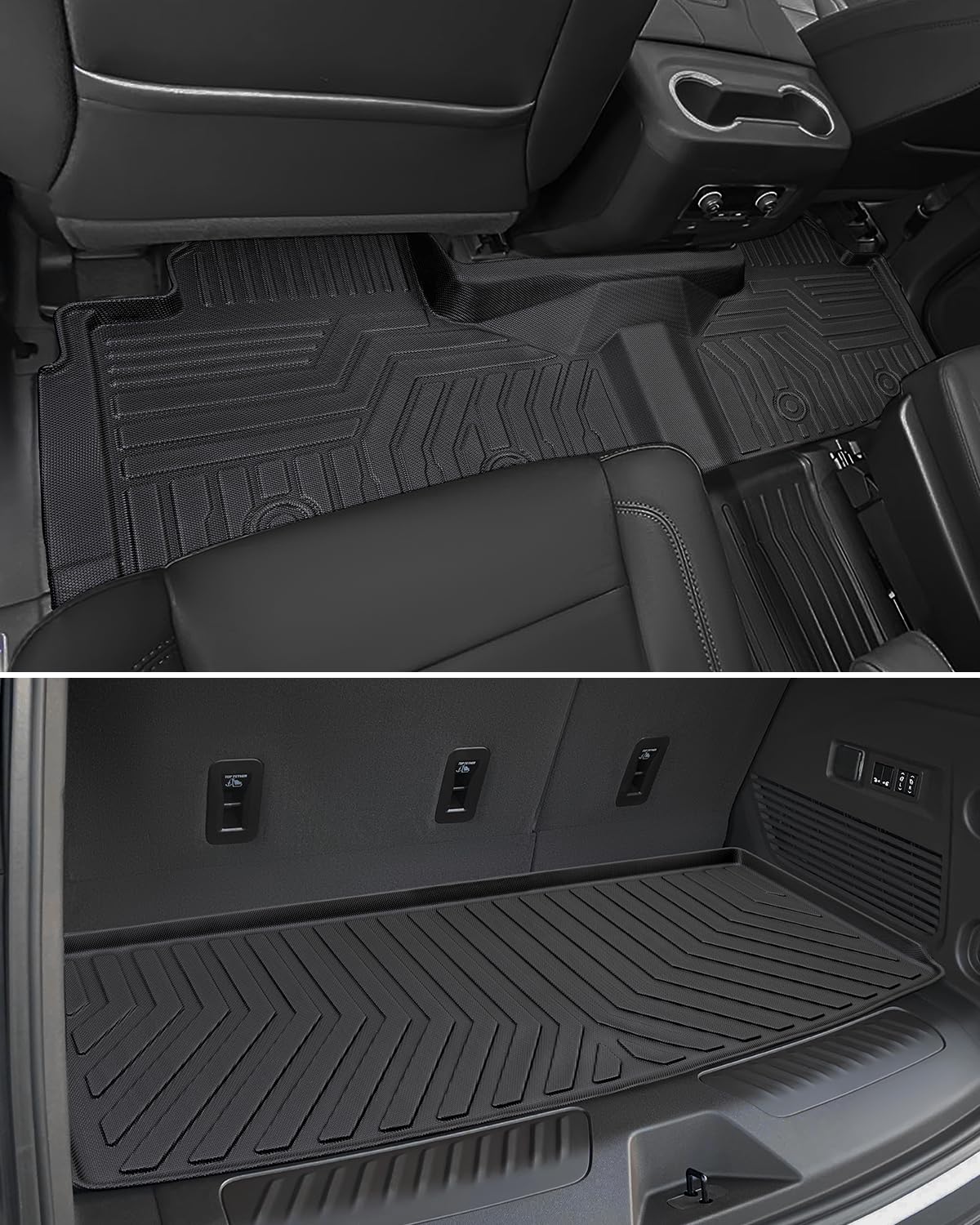 2021-2024 GMC Yukon & Chevrolet Tahoe All-Weather Floor Mats & Cargo Liner - Perfect Fit for Yukon/Yukon Denali/Tahoe with Bucket Seats | Heavy Duty Protection for Mud, Snow & Spills | Ideal for Family Road Trips & Outdoor Adventures