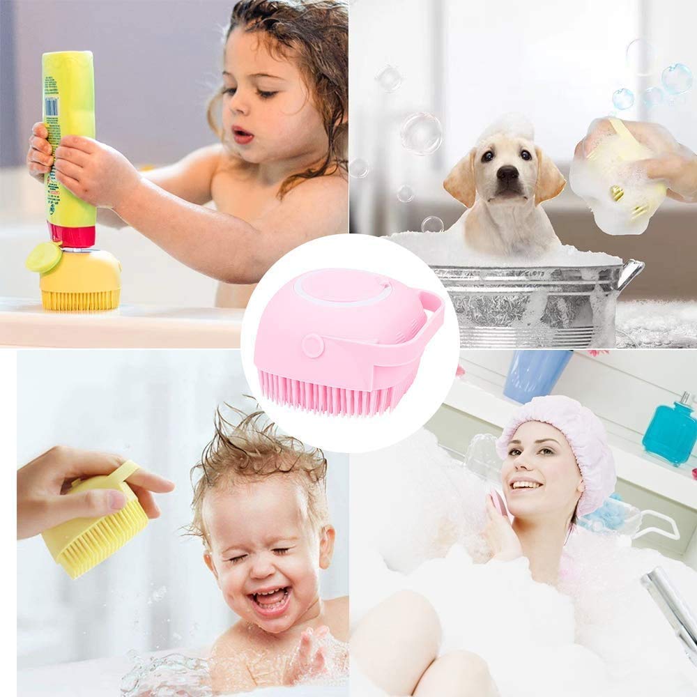 Premium Silicone Body Brush & Shower Scrubber with Built-in Gel Dispenser - Exfoliating Massage Brush for Scalp, Skin & Hair Care - Soft Bath Massager & Loofah Brush for Spa, Shower & Relaxation at Home